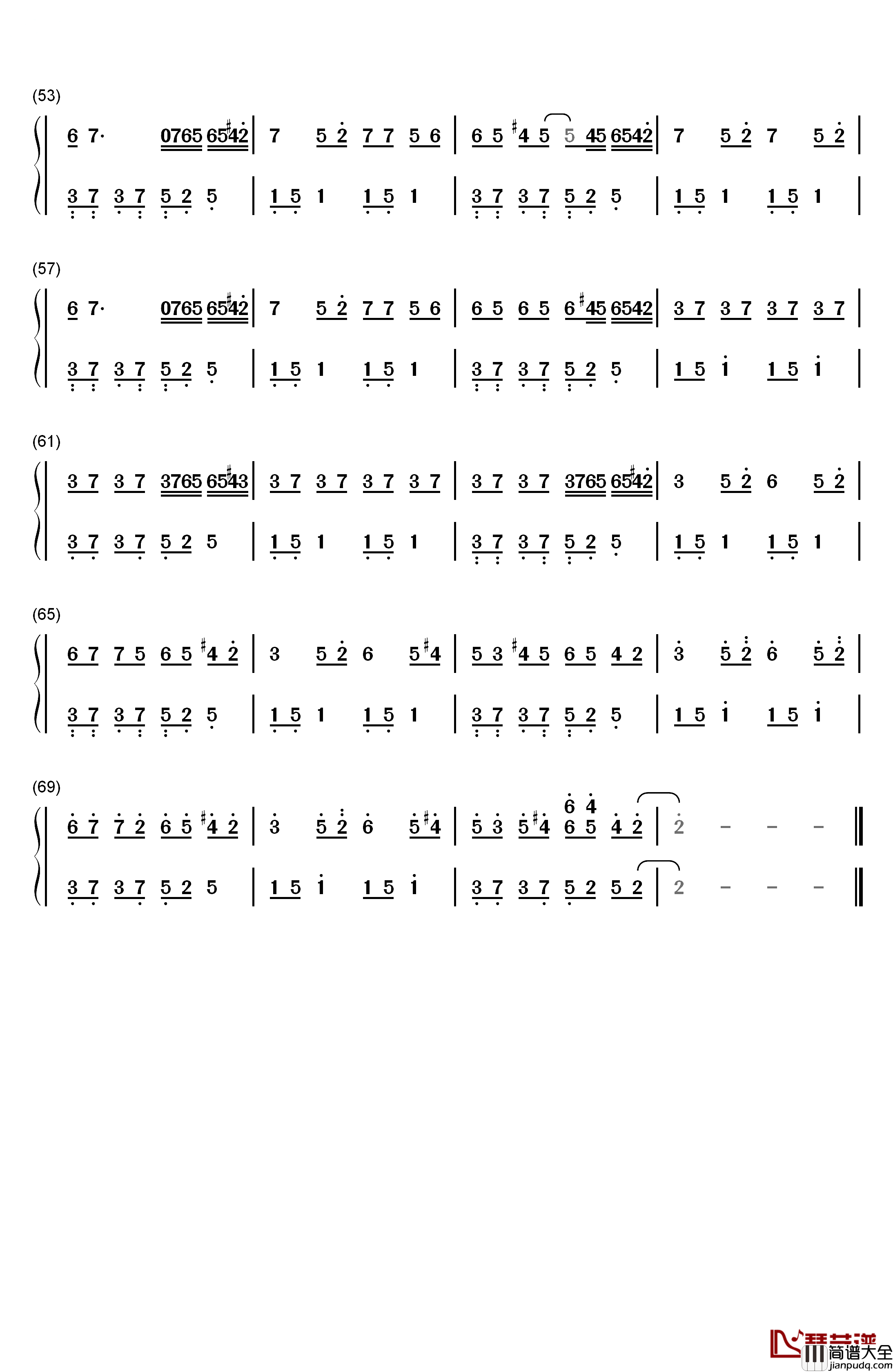 Time_to_Love钢琴简谱_数字双手_October