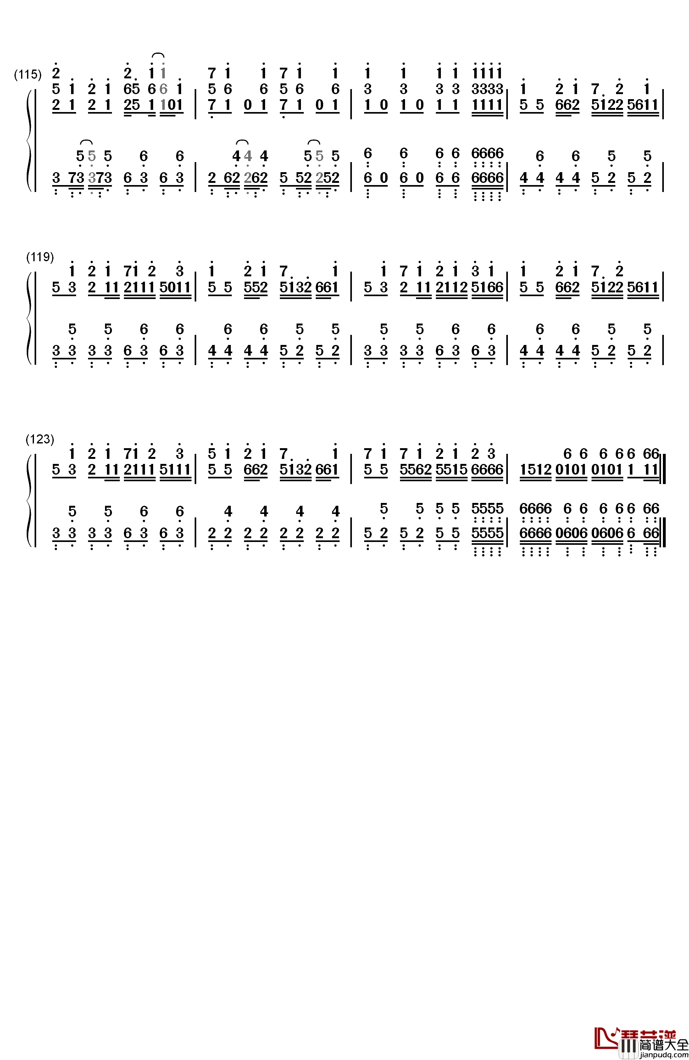 Hectopascal钢琴简谱_数字双手_高田忧希_寿美菜子