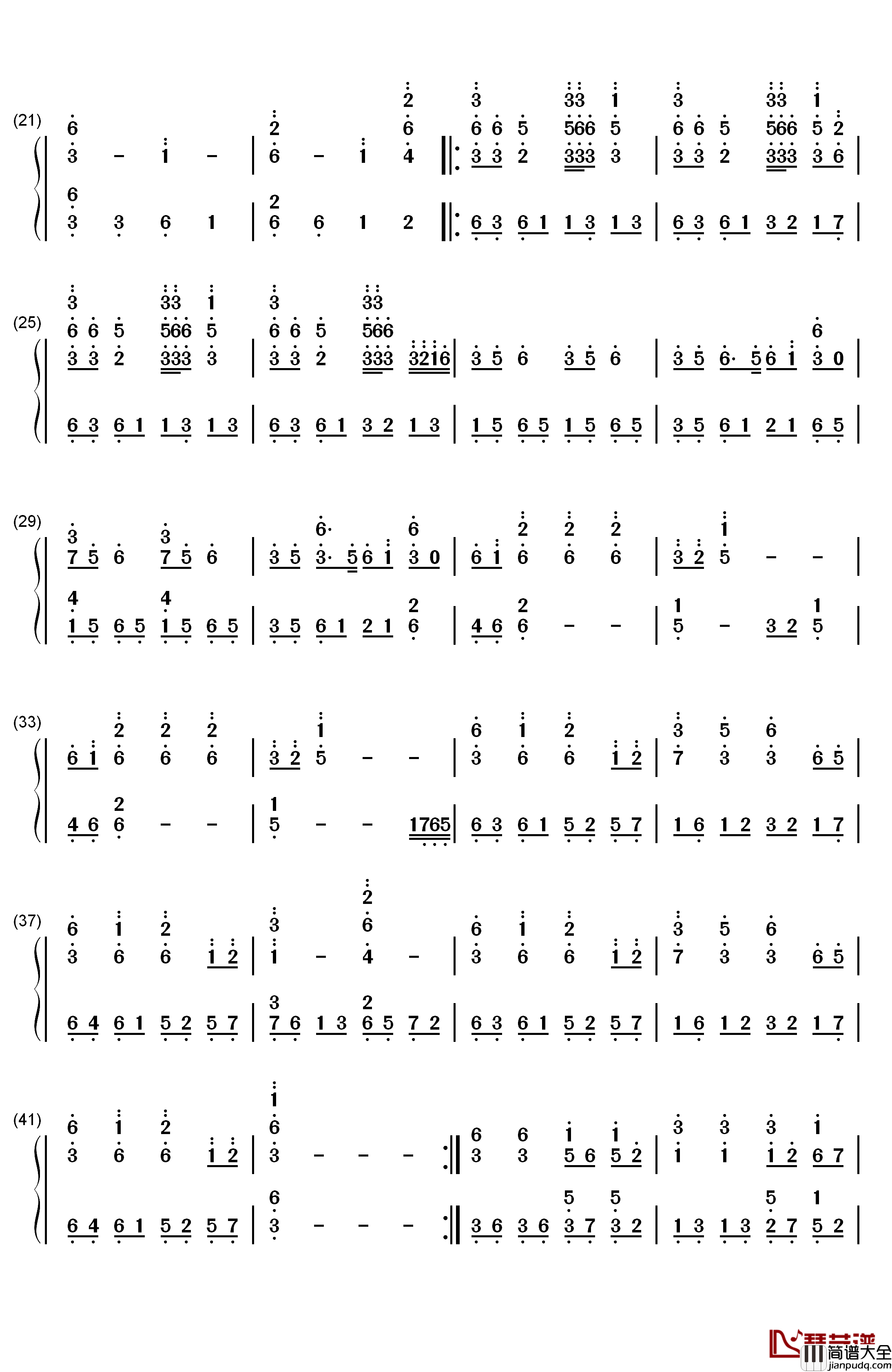 夏祭り钢琴简谱_数字双手_初音未来