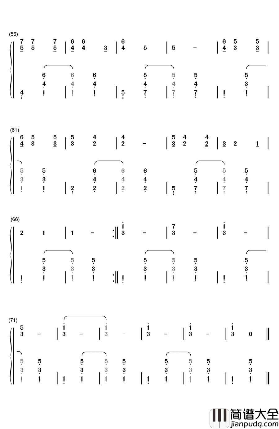 青春啊,青春钢琴简谱_数字双手_关贵敏