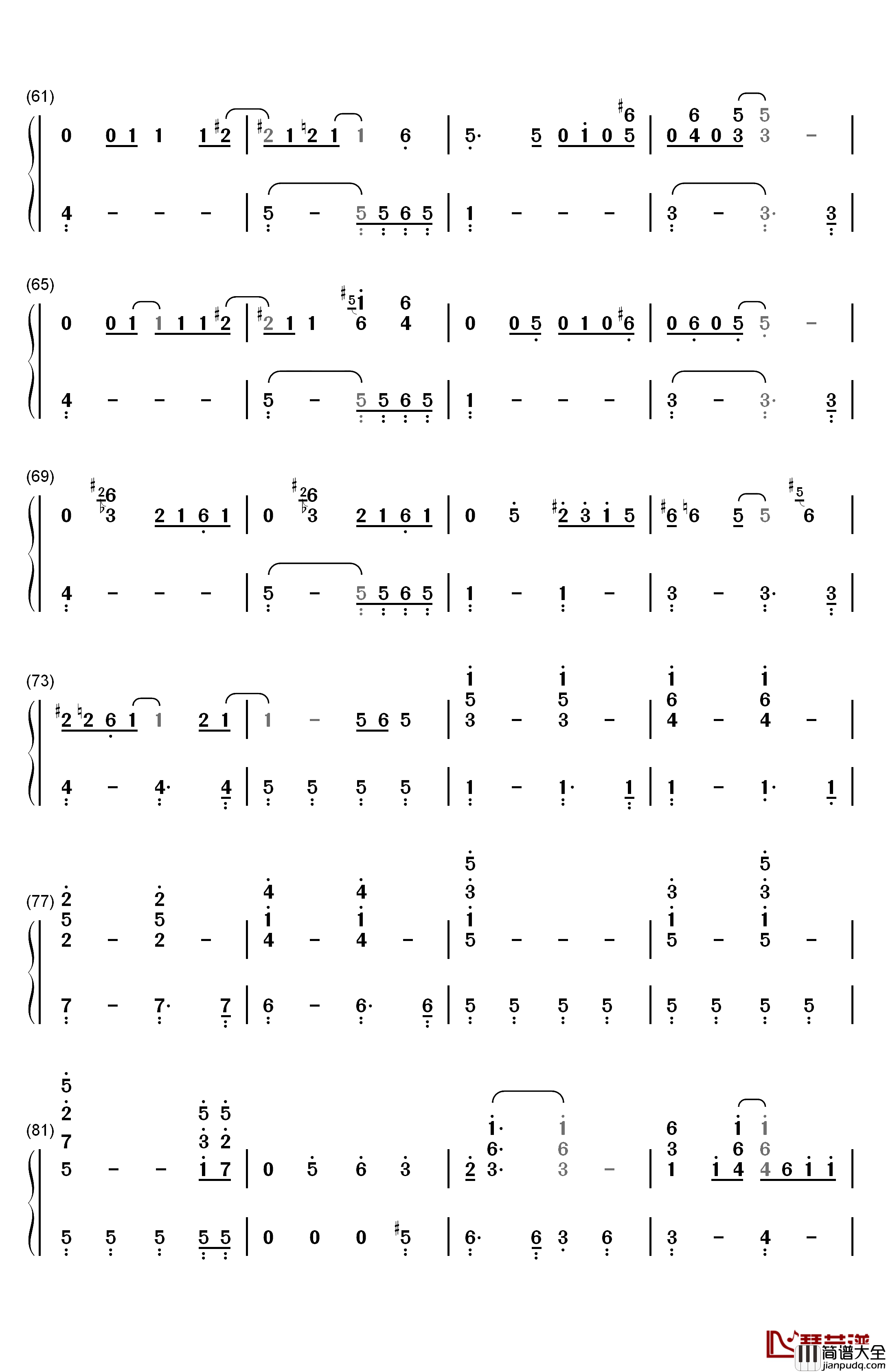 Hakuna_Matata钢琴简谱_数字双手_Elton_John