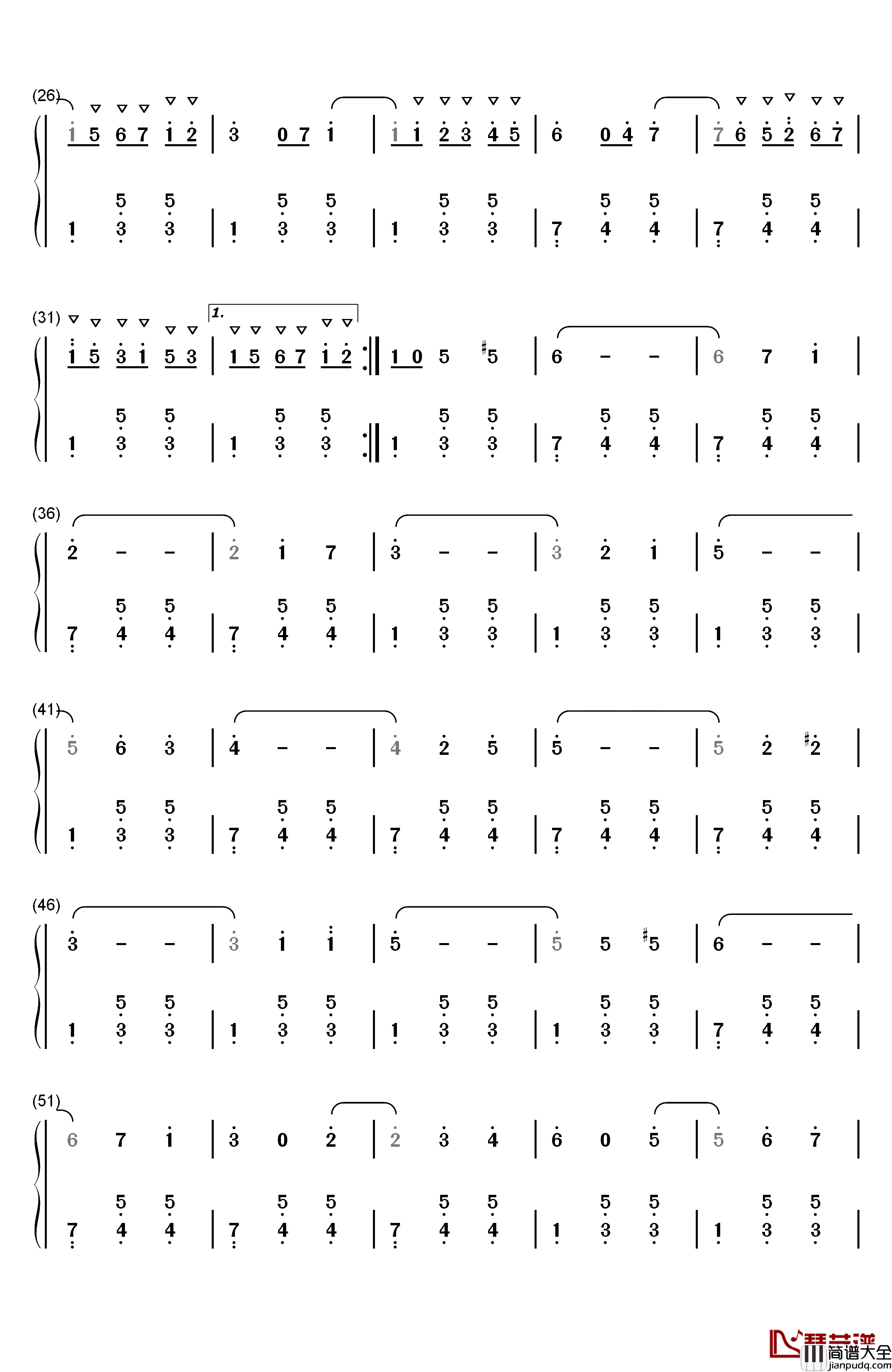 浮士德圆舞曲钢琴简谱_数字双手_夏尔•古诺