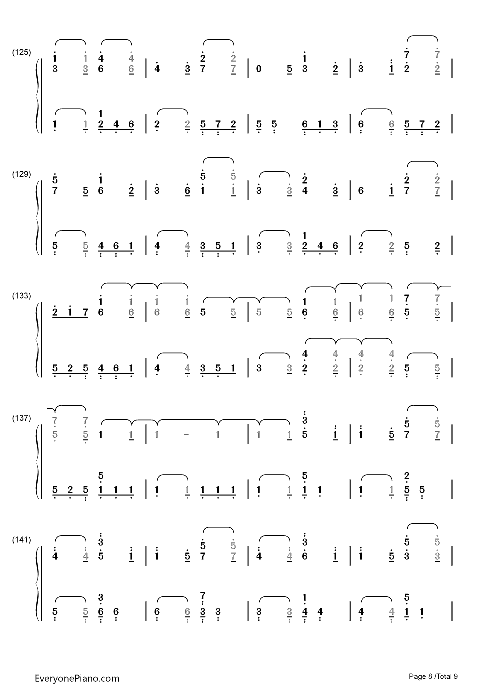 ノエルの夜钢琴简谱_数字双手_AKB48