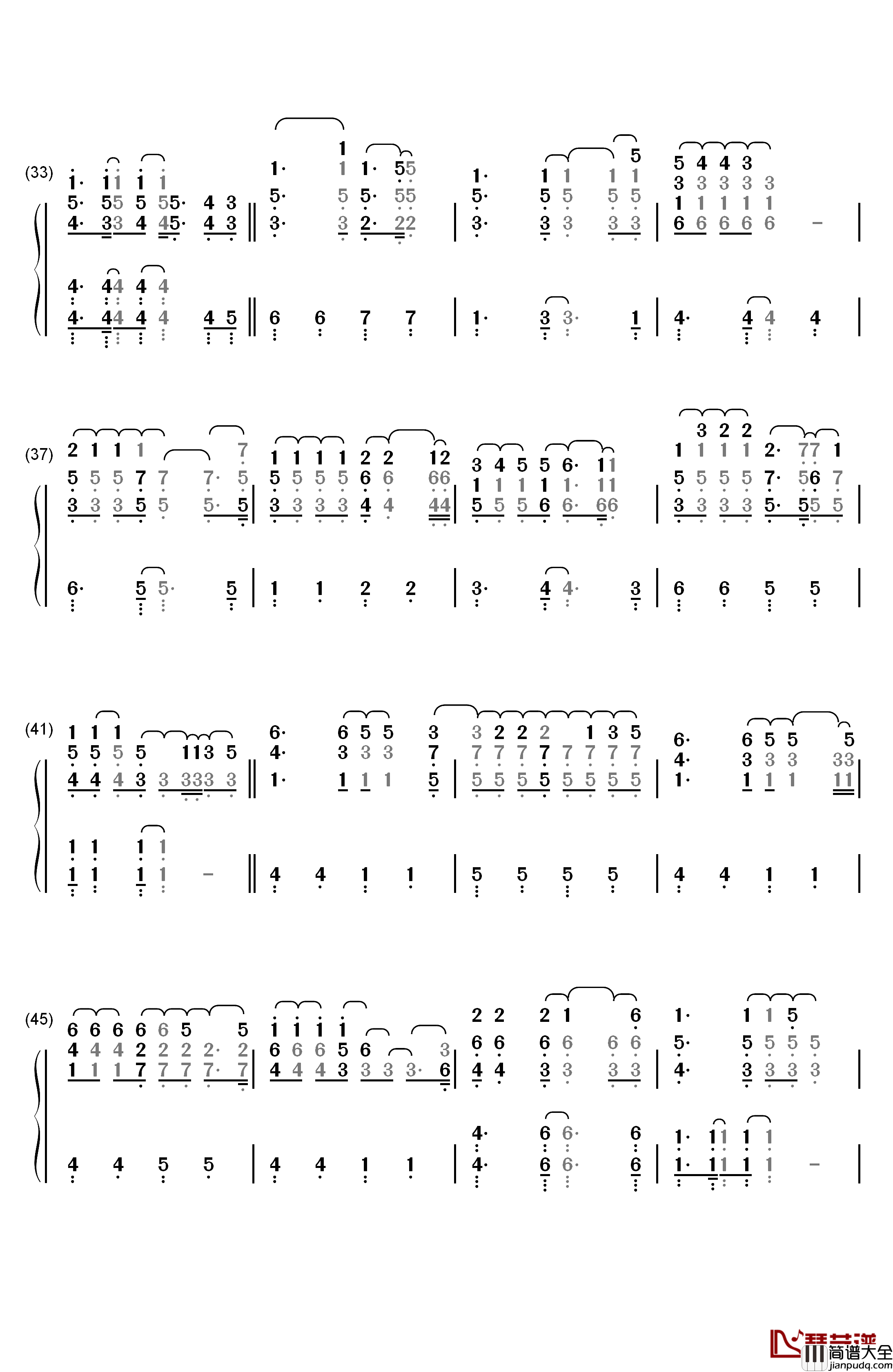 True_Colors钢琴简谱_数字双手_Cyndi_Lauper