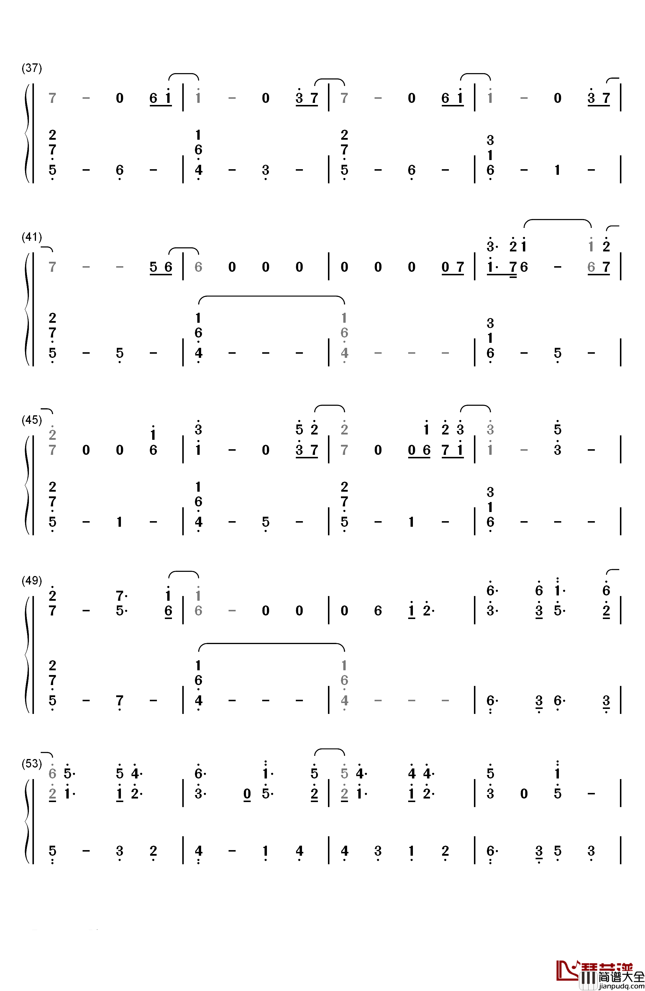 Six_Feet_Under钢琴简谱_数字双手_Billie_Eilish