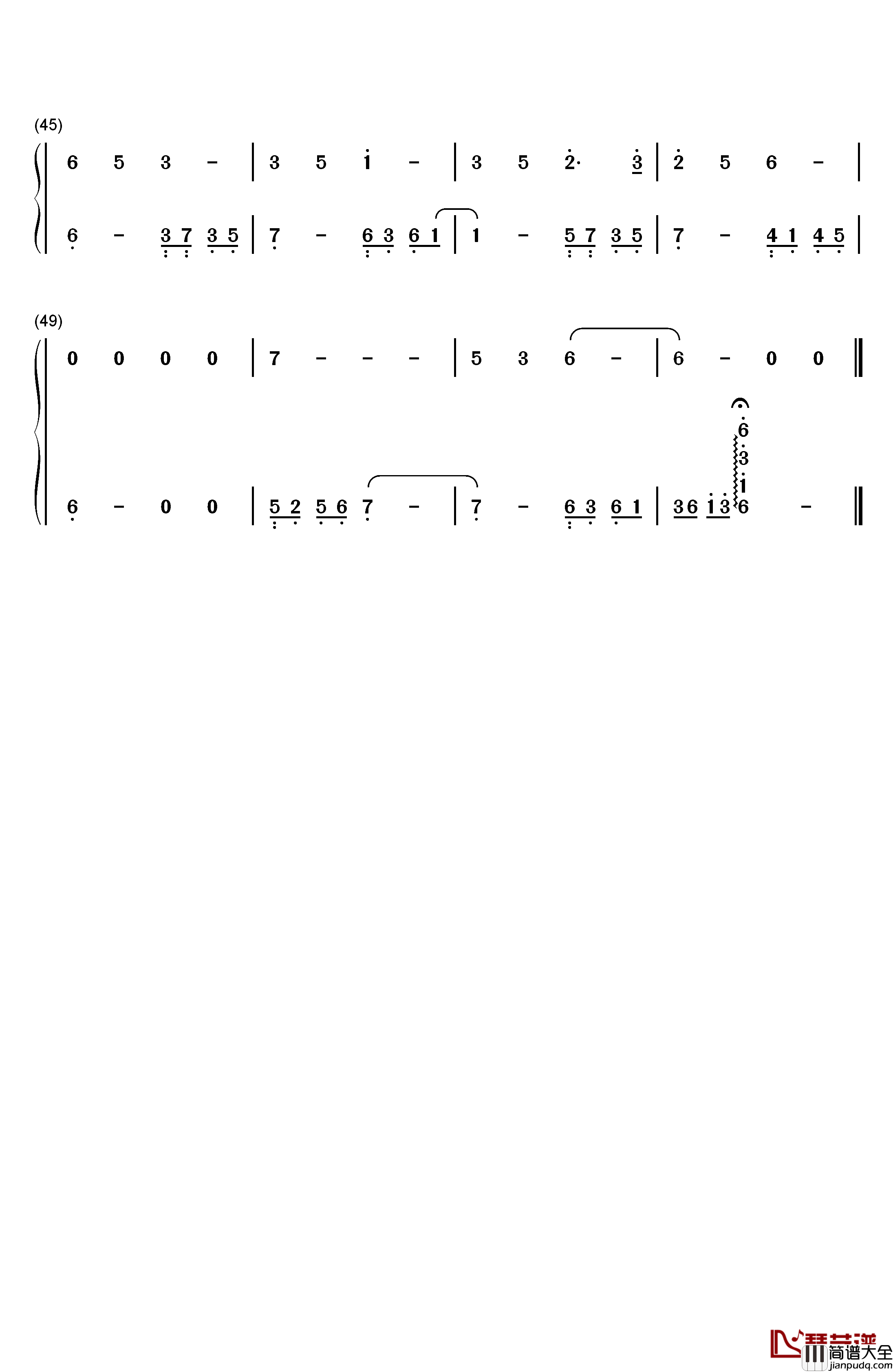 回梦游仙简单版钢琴简谱_数字双手_骆集益