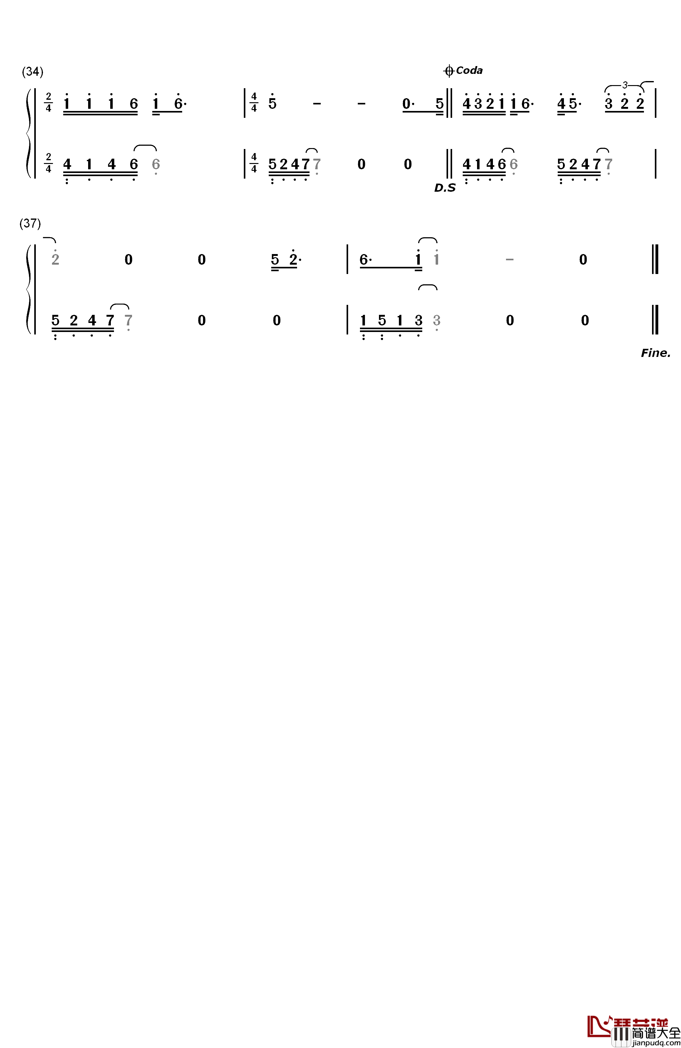 爱如空气钢琴简谱_数字双手_孙俪