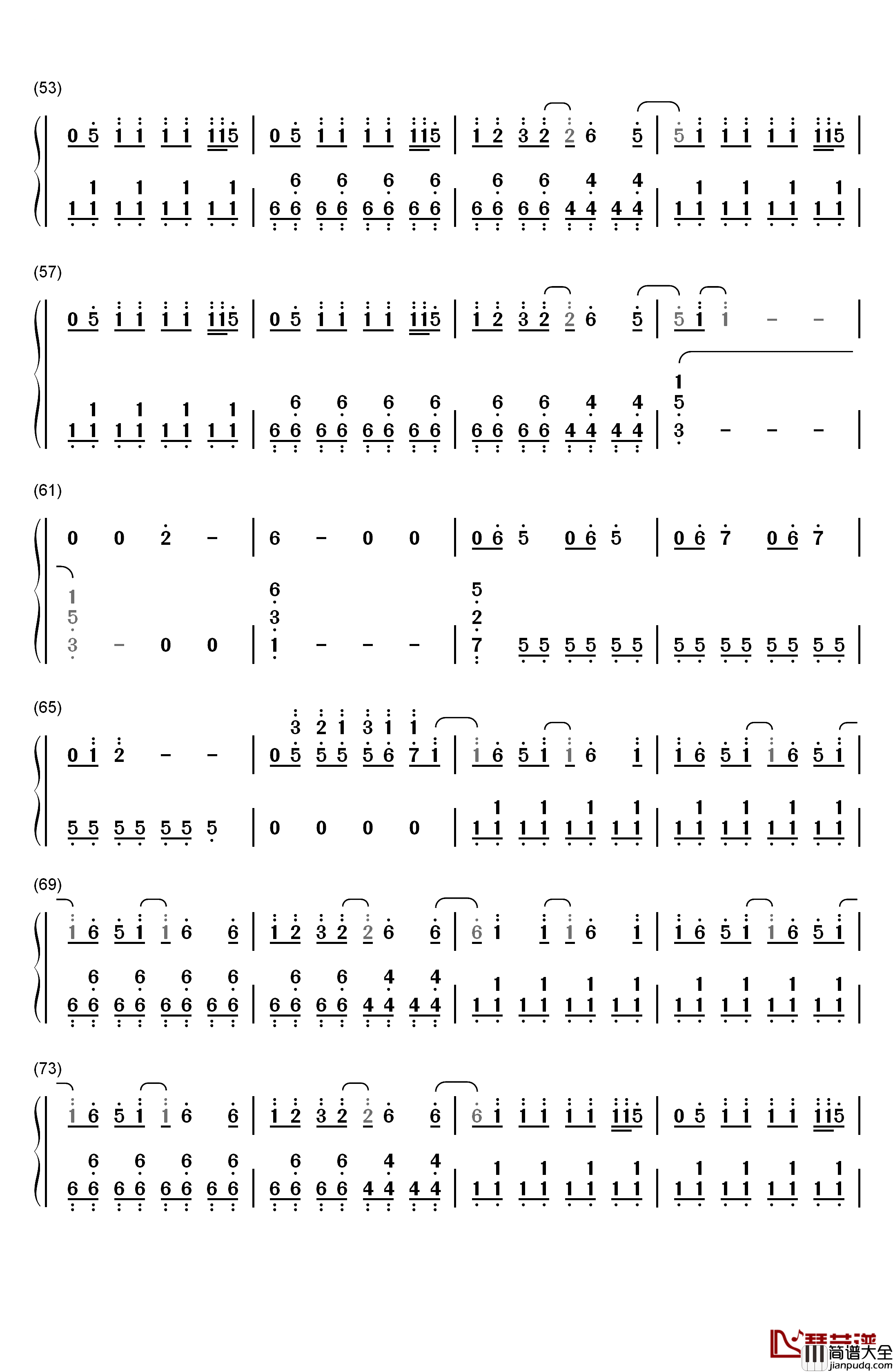 Roar(灵魂咆哮)钢琴简谱_数字双手_Katy_Perry