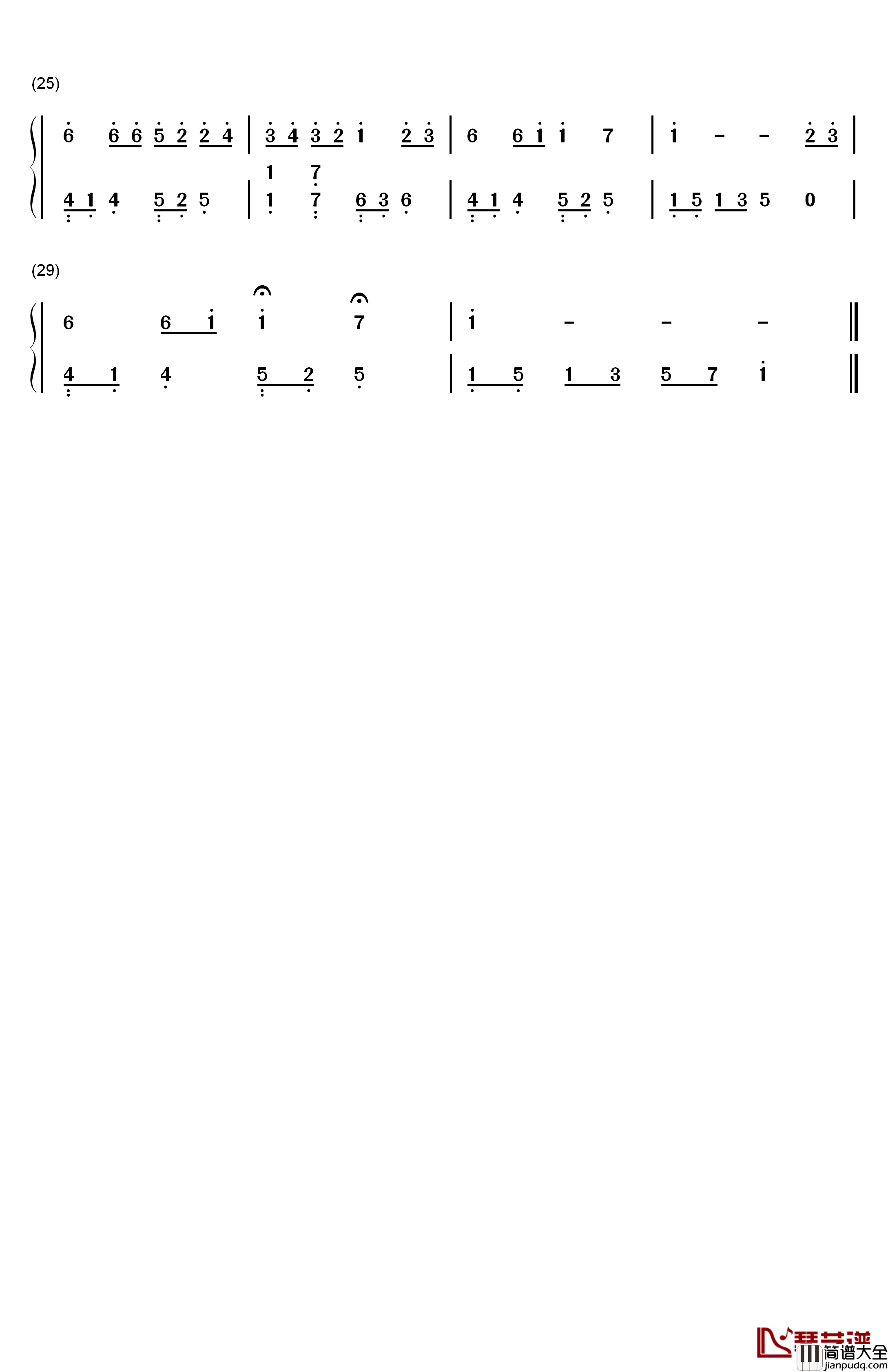 童话钢琴简谱_数字双手_光良