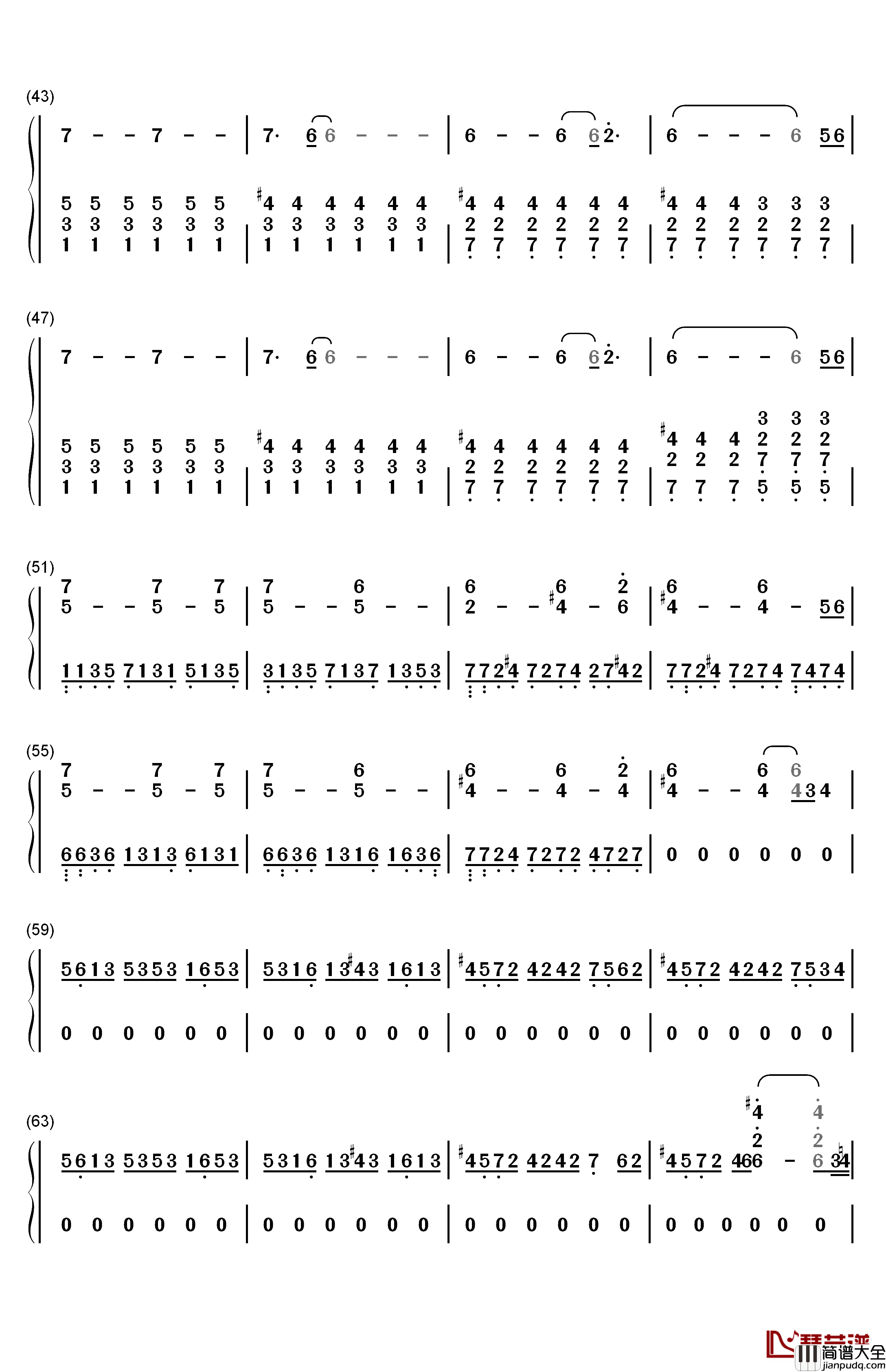 The_Whole_Truth钢琴简谱_数字双手_Carlos_Cipa