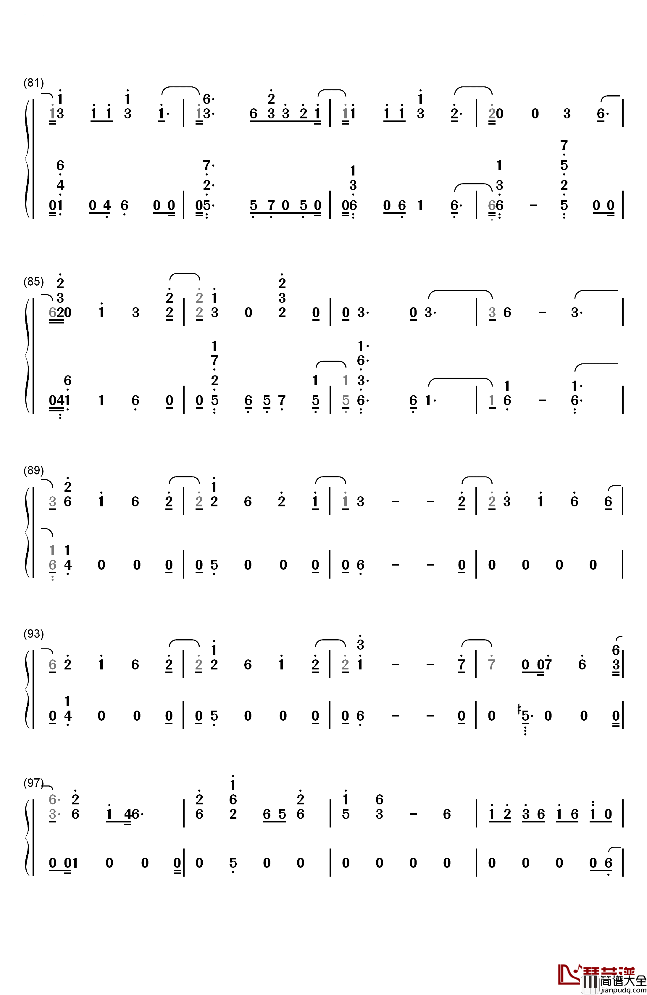 Don't_Leave_Me钢琴简谱_数字双手_防弹少年团