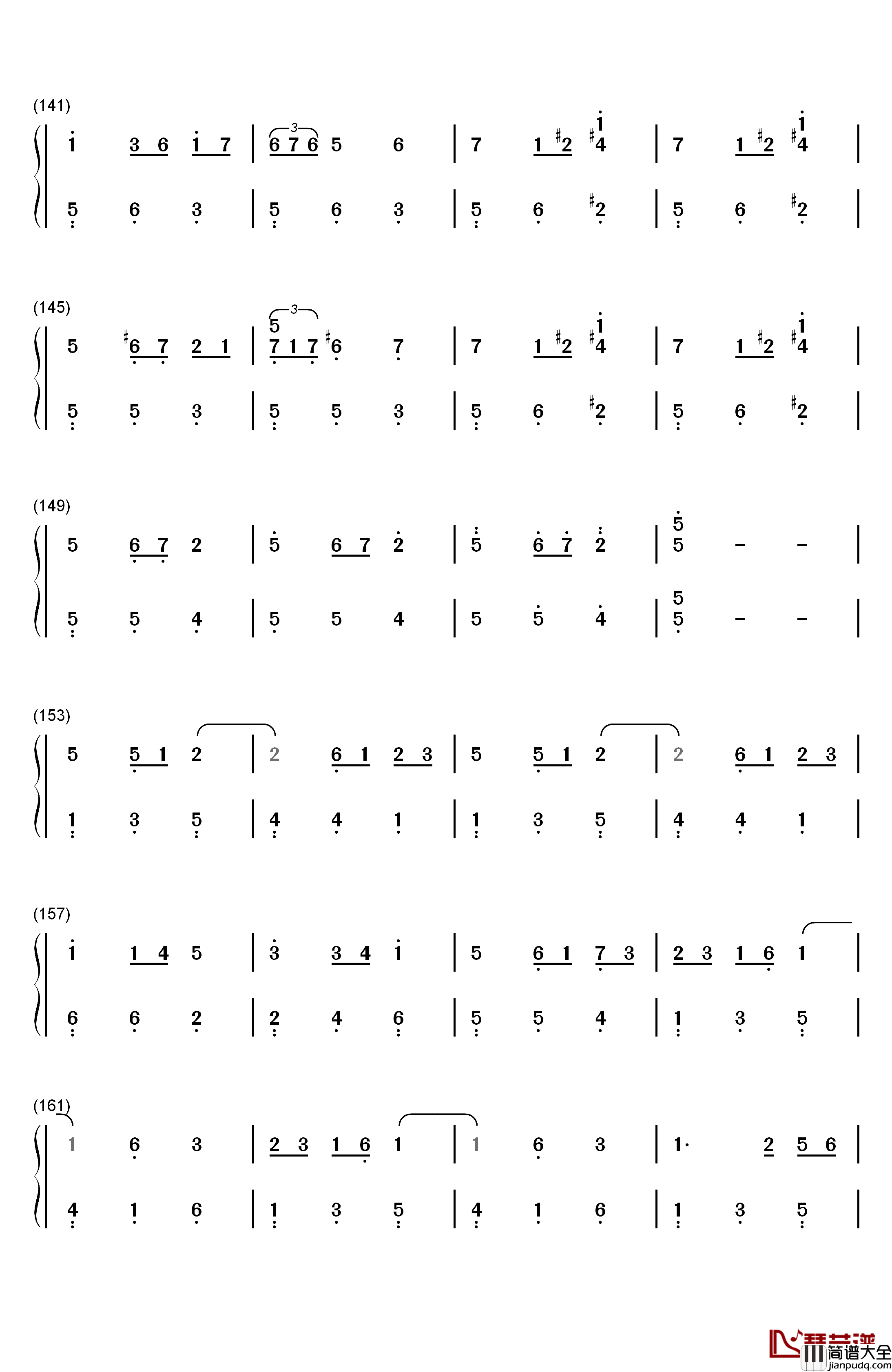 浪漫圆舞曲钢琴简谱_数字双手_德奥达·德·塞弗拉克