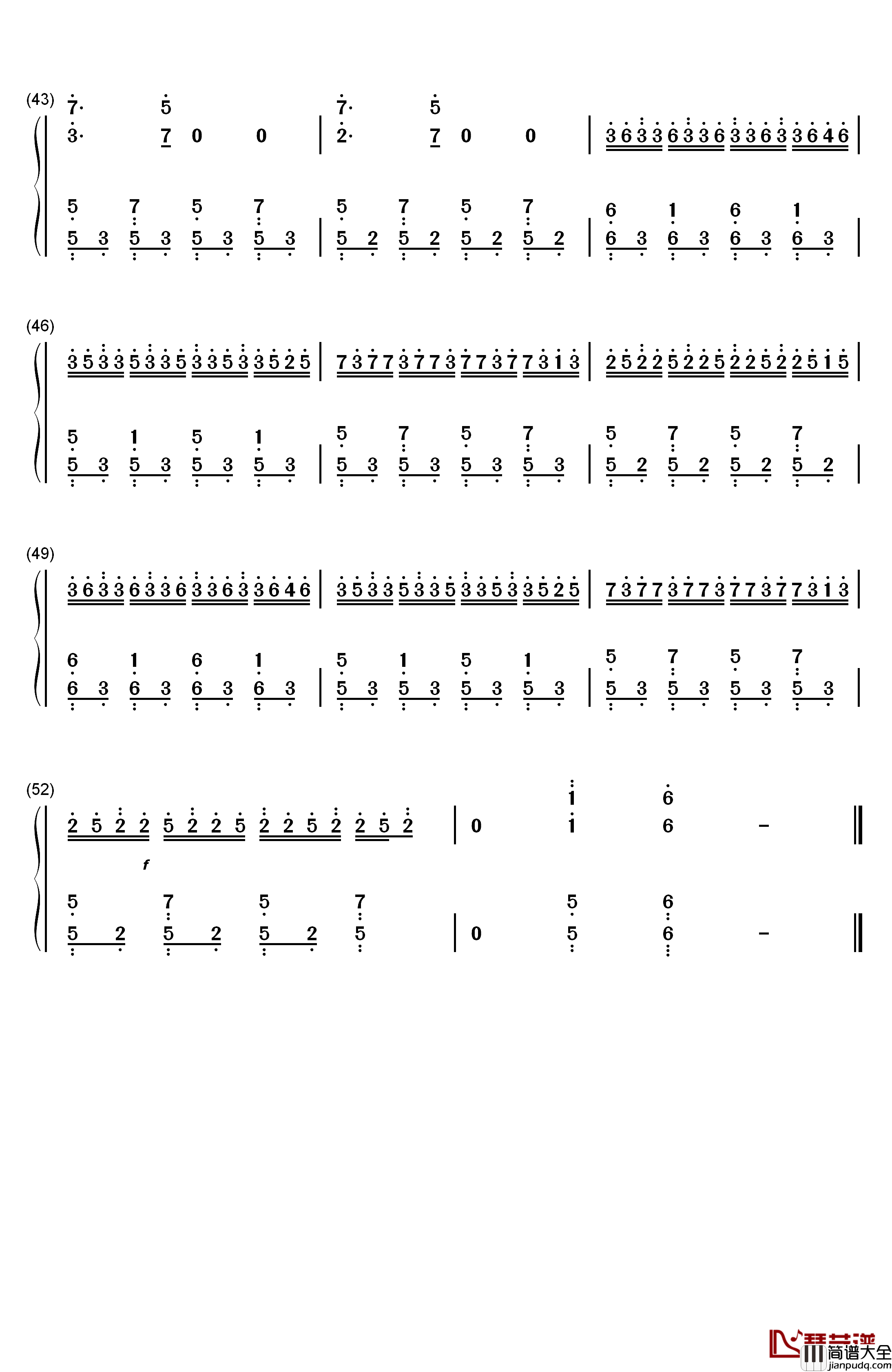 _天使爱美丽_主题曲钢琴简谱_数字双手_Yann_Tiersen