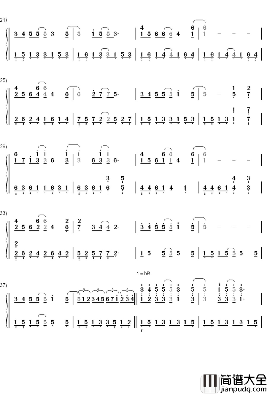Forrest_Gump钢琴简谱_数字双手_Alan_Silvestri