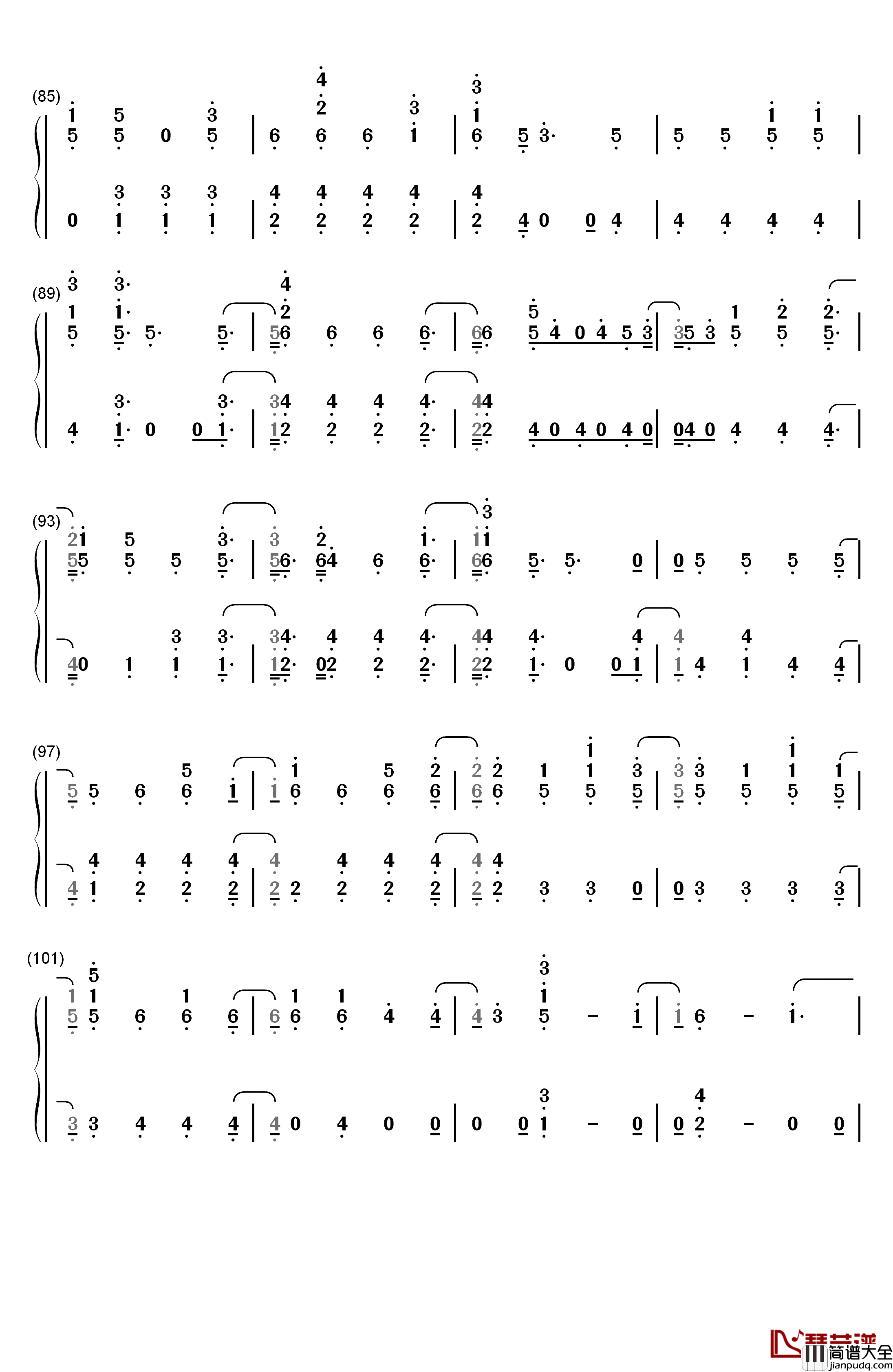 Stand钢琴简谱_数字双手_George_S._Clinton