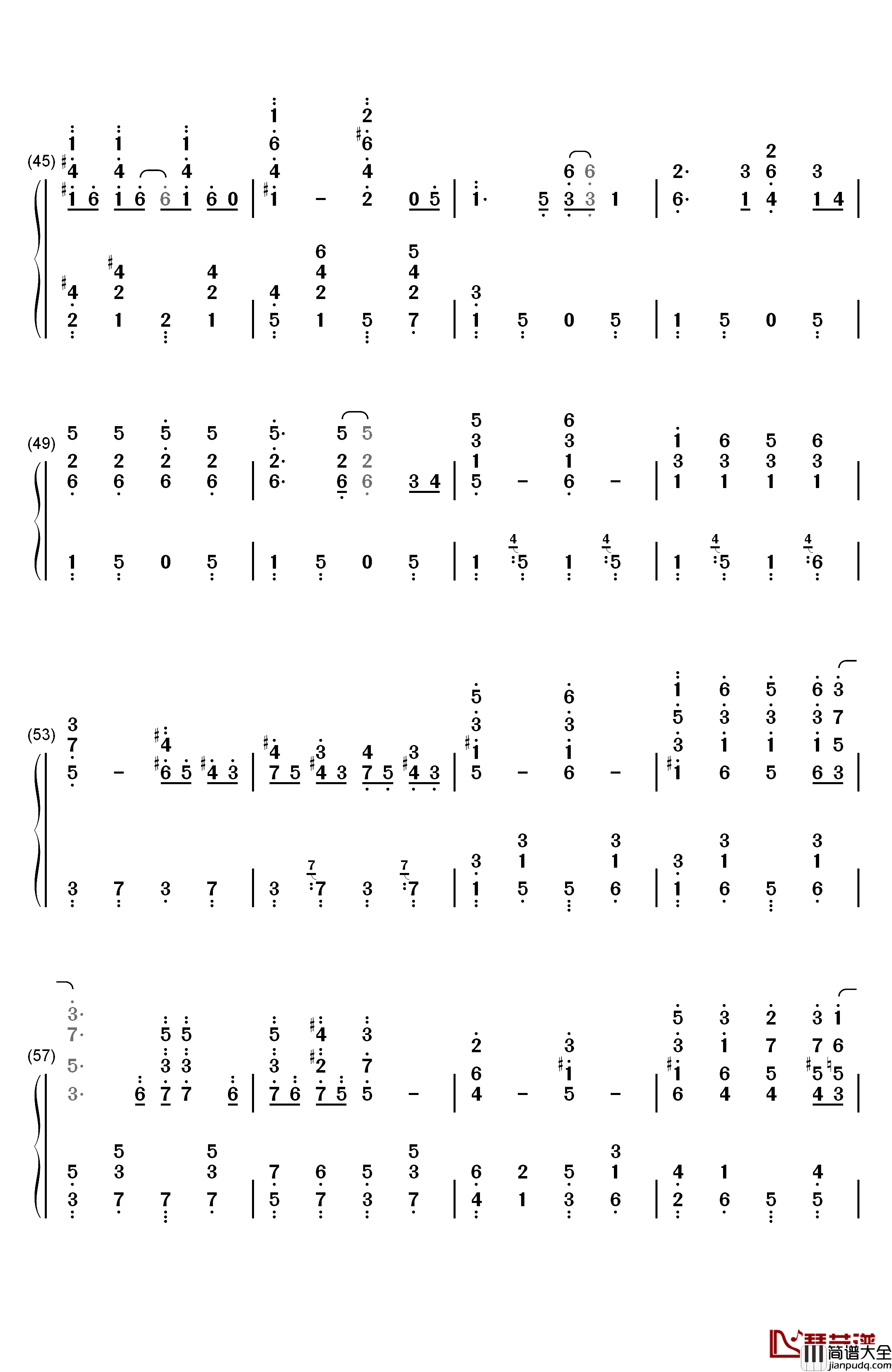 Chinatown_My_Chinatown钢琴简谱_数字双手_Jean_Schwartz