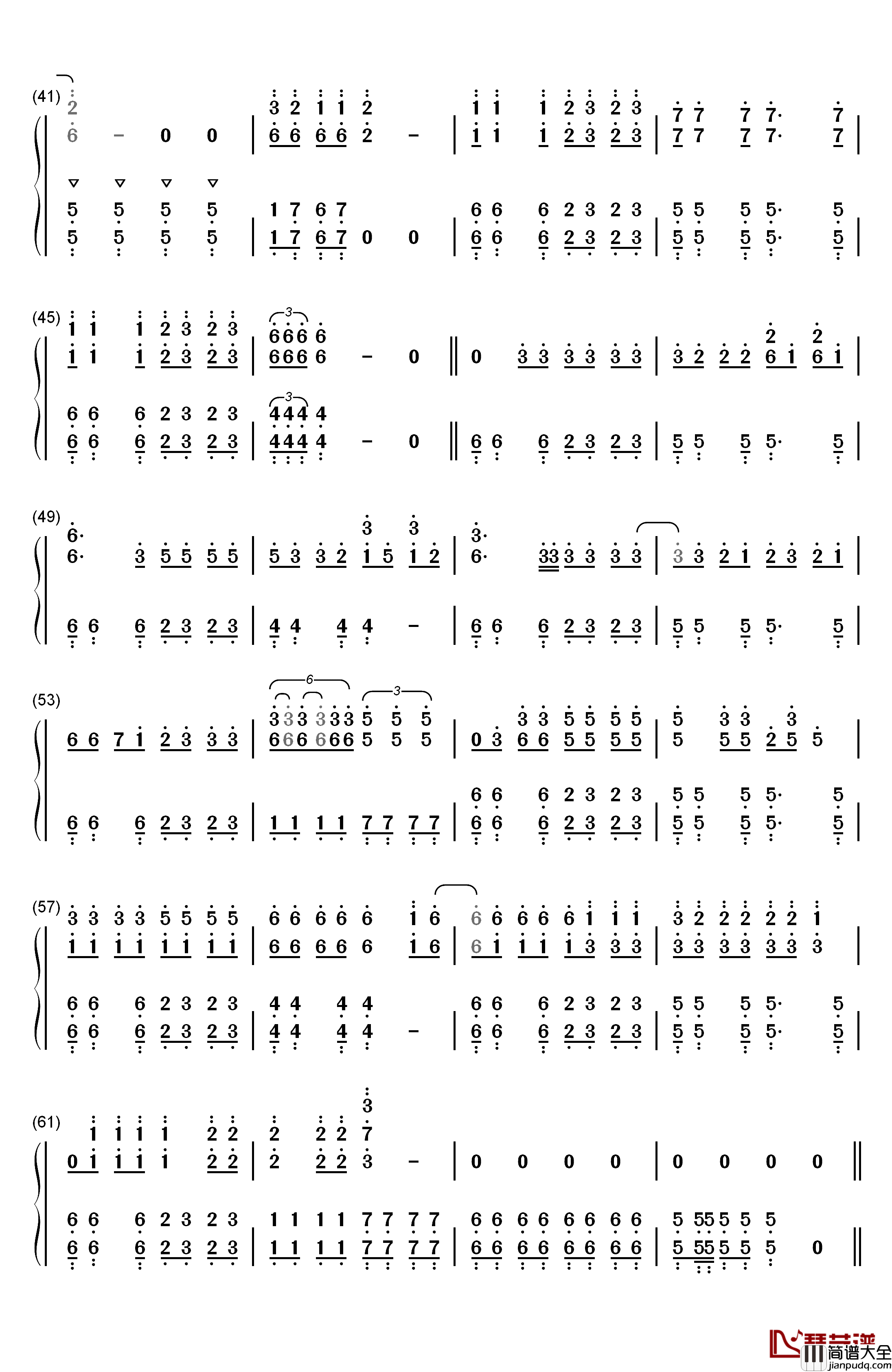 Misery_Business钢琴简谱_数字双手_Paramore