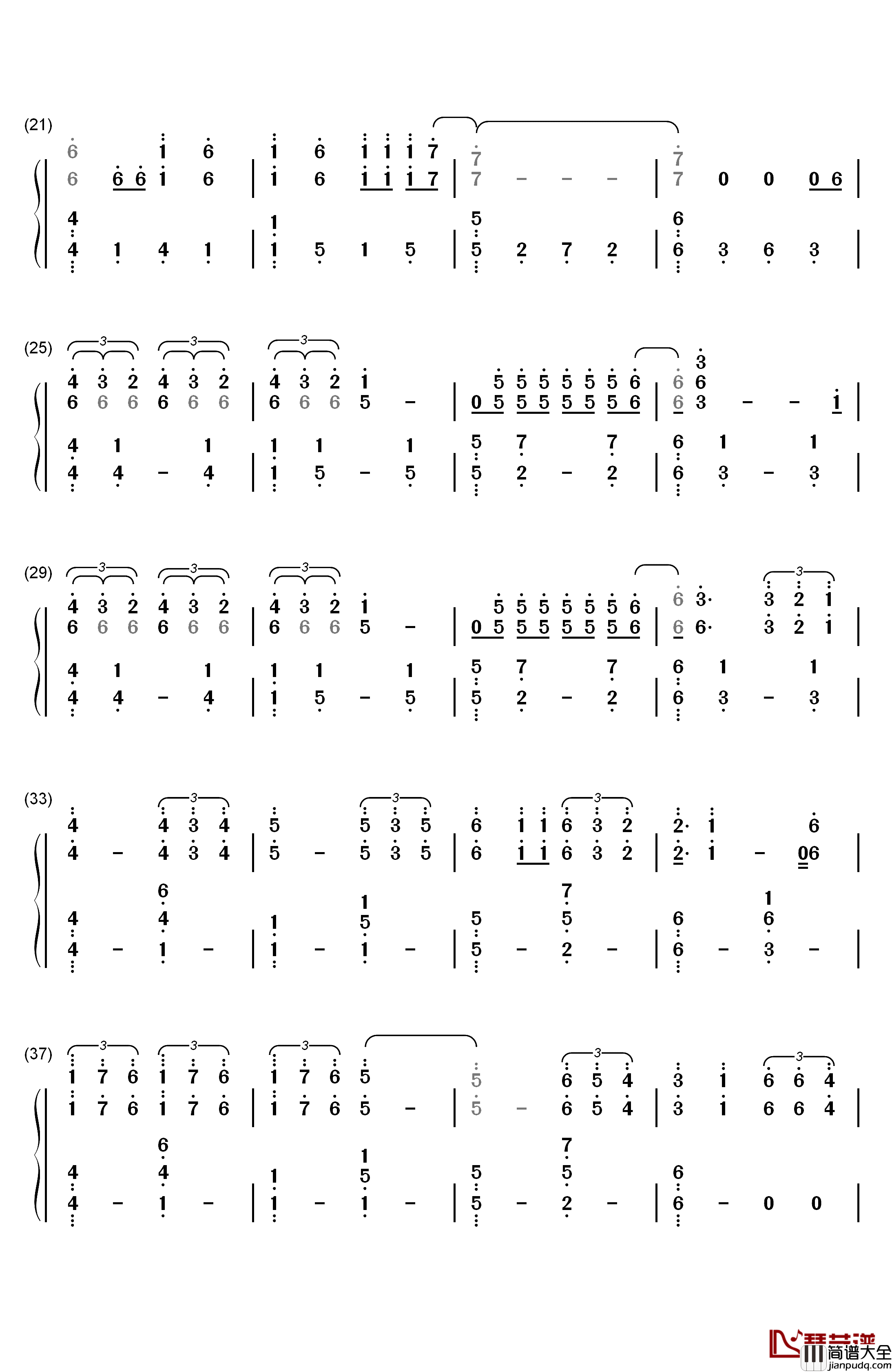 Don't_Let_Me_Down钢琴简谱_数字双手_The_Chainsmokers