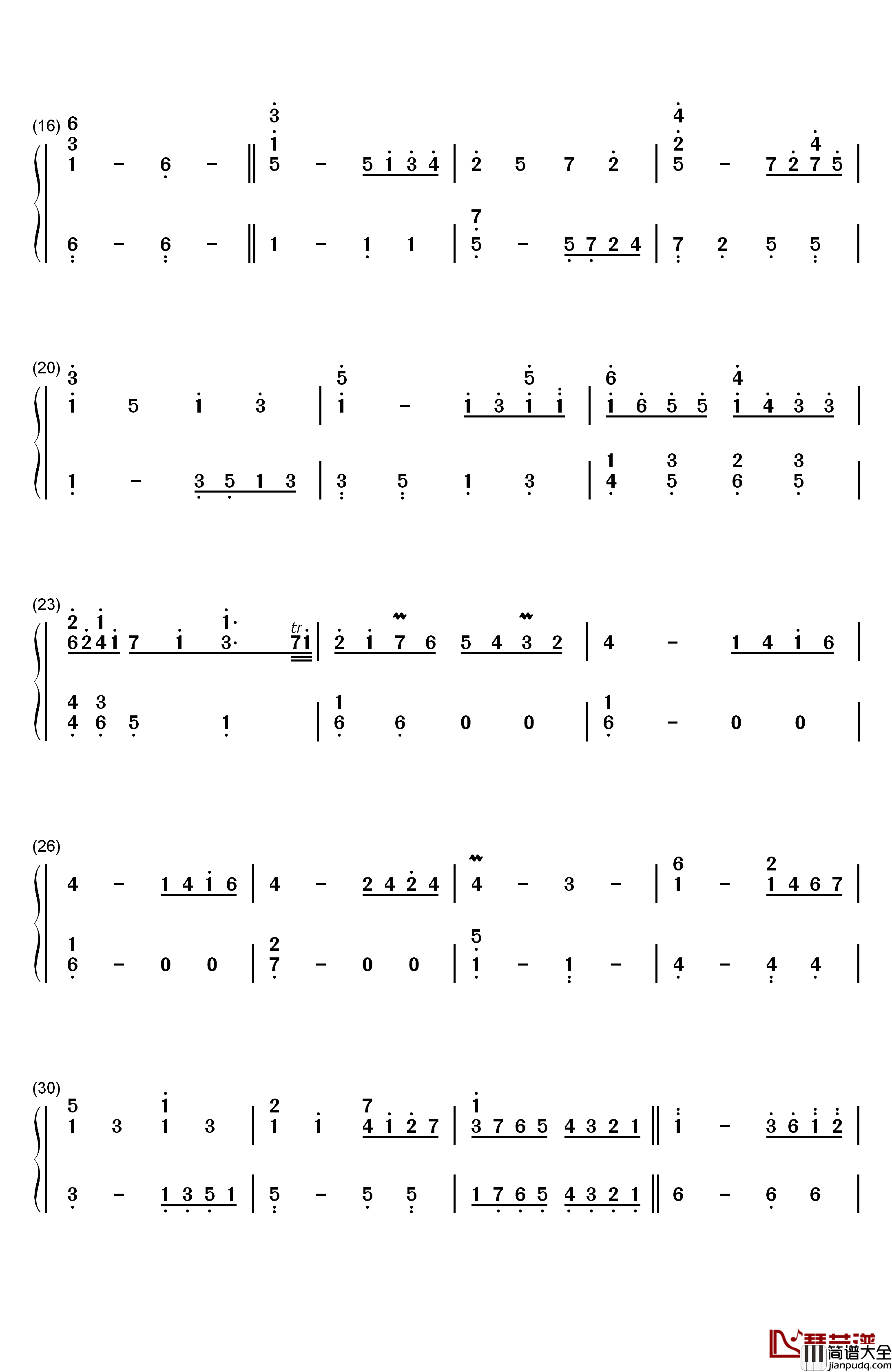 原始人歌调钢琴简谱_数字双手_拉莫