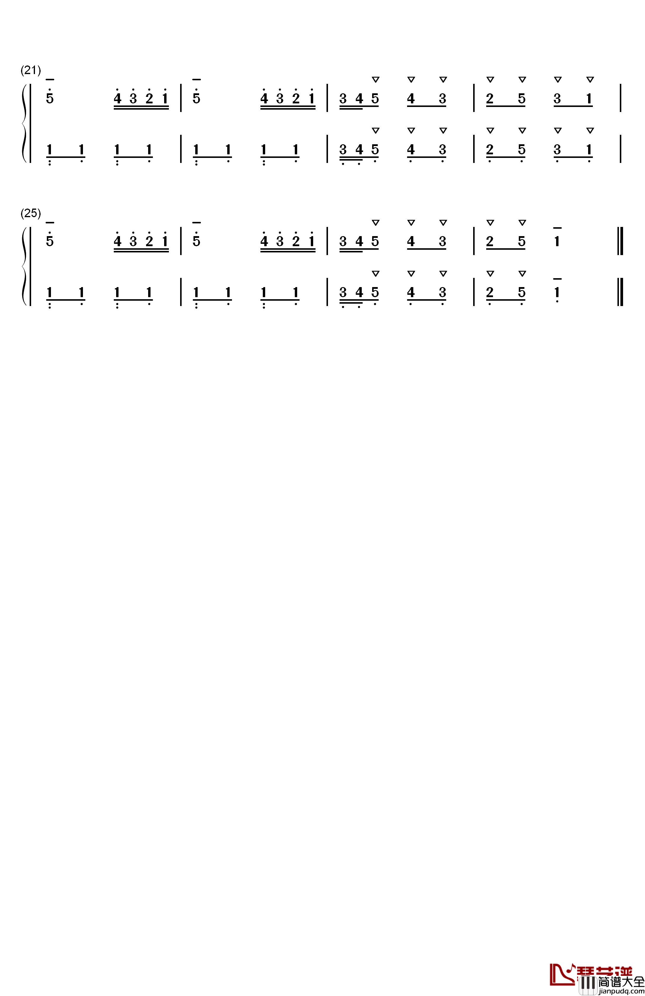 摩塞塔舞曲_13钢琴简谱_数字双手_巴赫