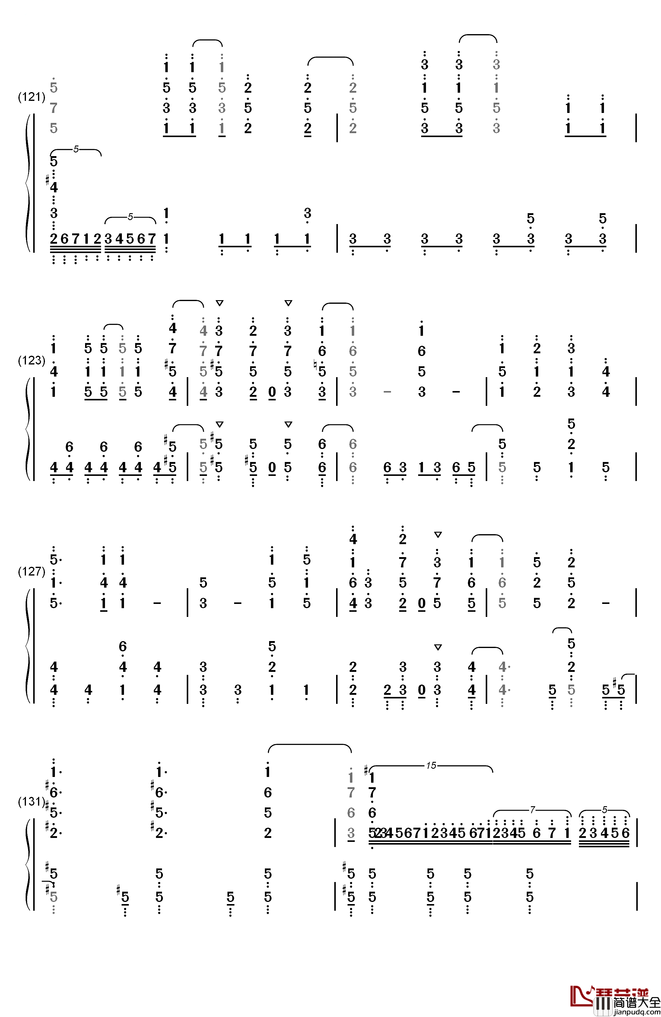 地球最后の告白を钢琴简谱_数字双手_GUMI