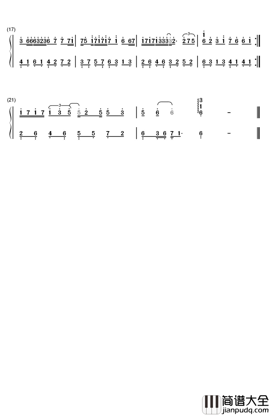其实我不快乐钢琴简谱_数字双手_钟嘉欣