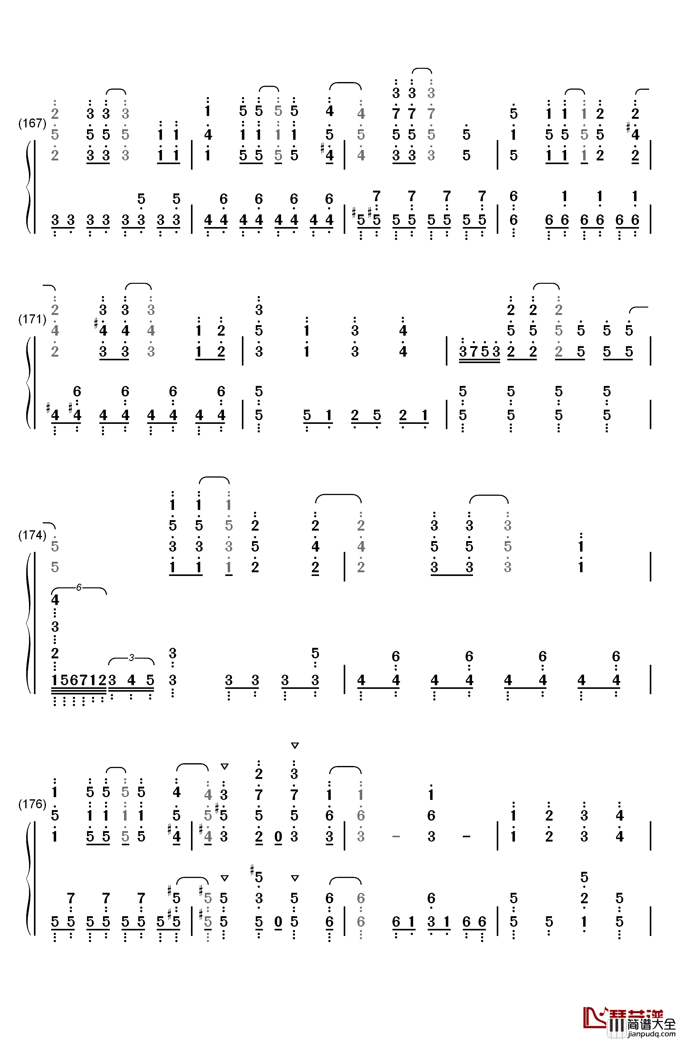 地球最后の告白を钢琴简谱_数字双手_GUMI