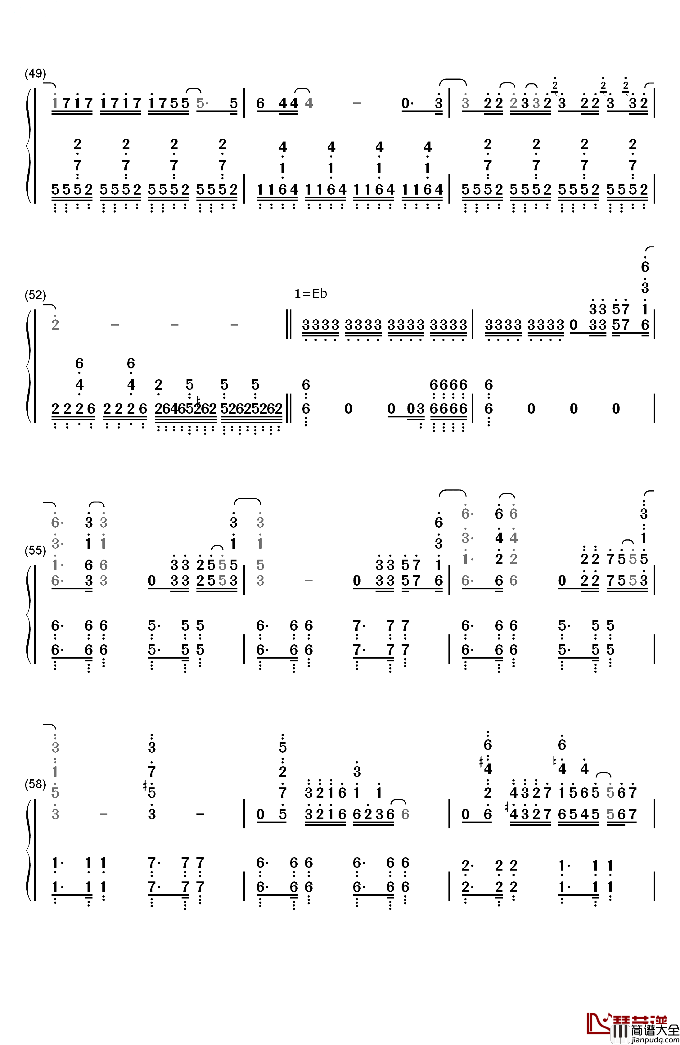 Hawaii_Five钢琴简谱_数字双手_Brian_Tyler
