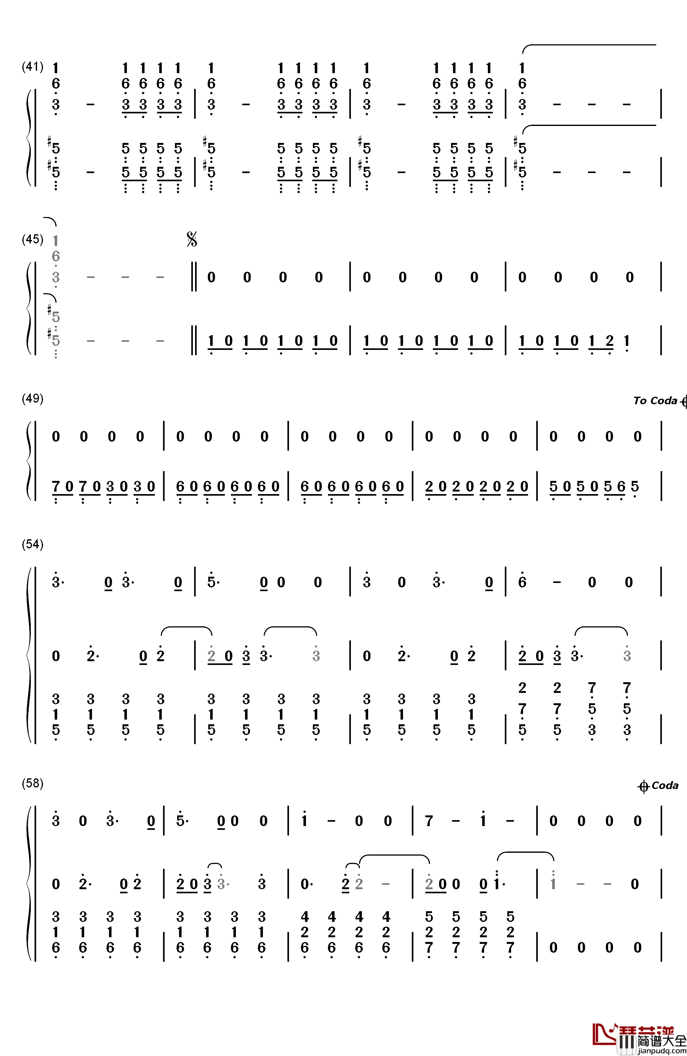 Ode_to_Sleep钢琴简谱_数字双手_Twenty_One_Pilots