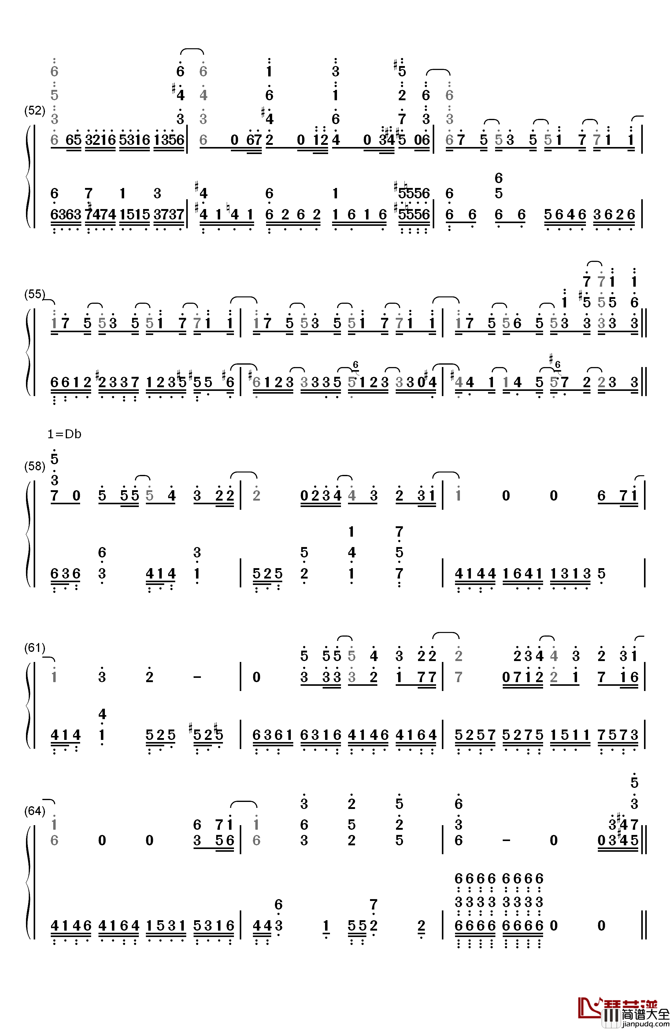 ASH钢琴简谱_数字双手_LiSA