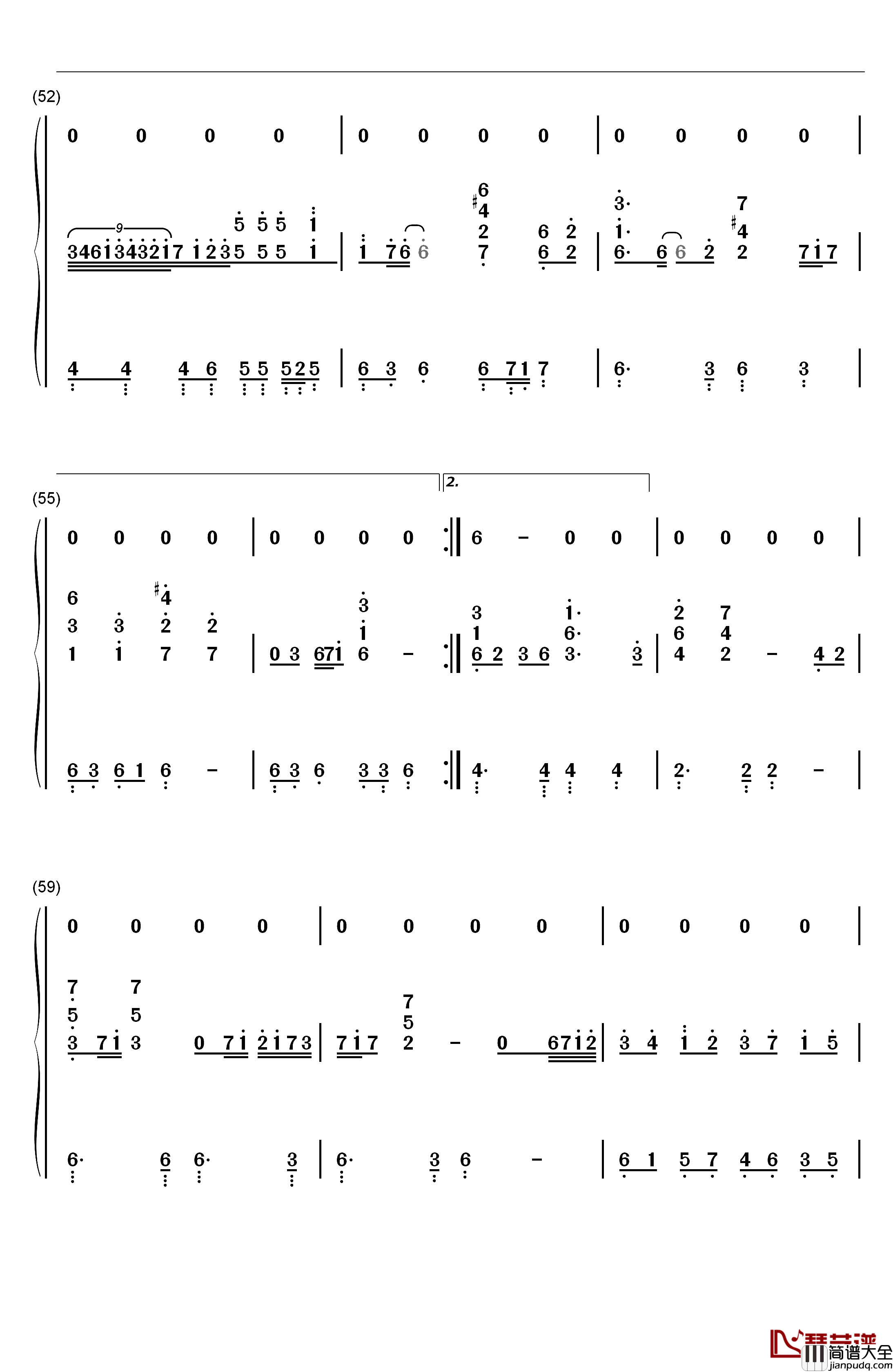 素敌だね钢琴简谱_数字双手_中野律纪(RIKKI)