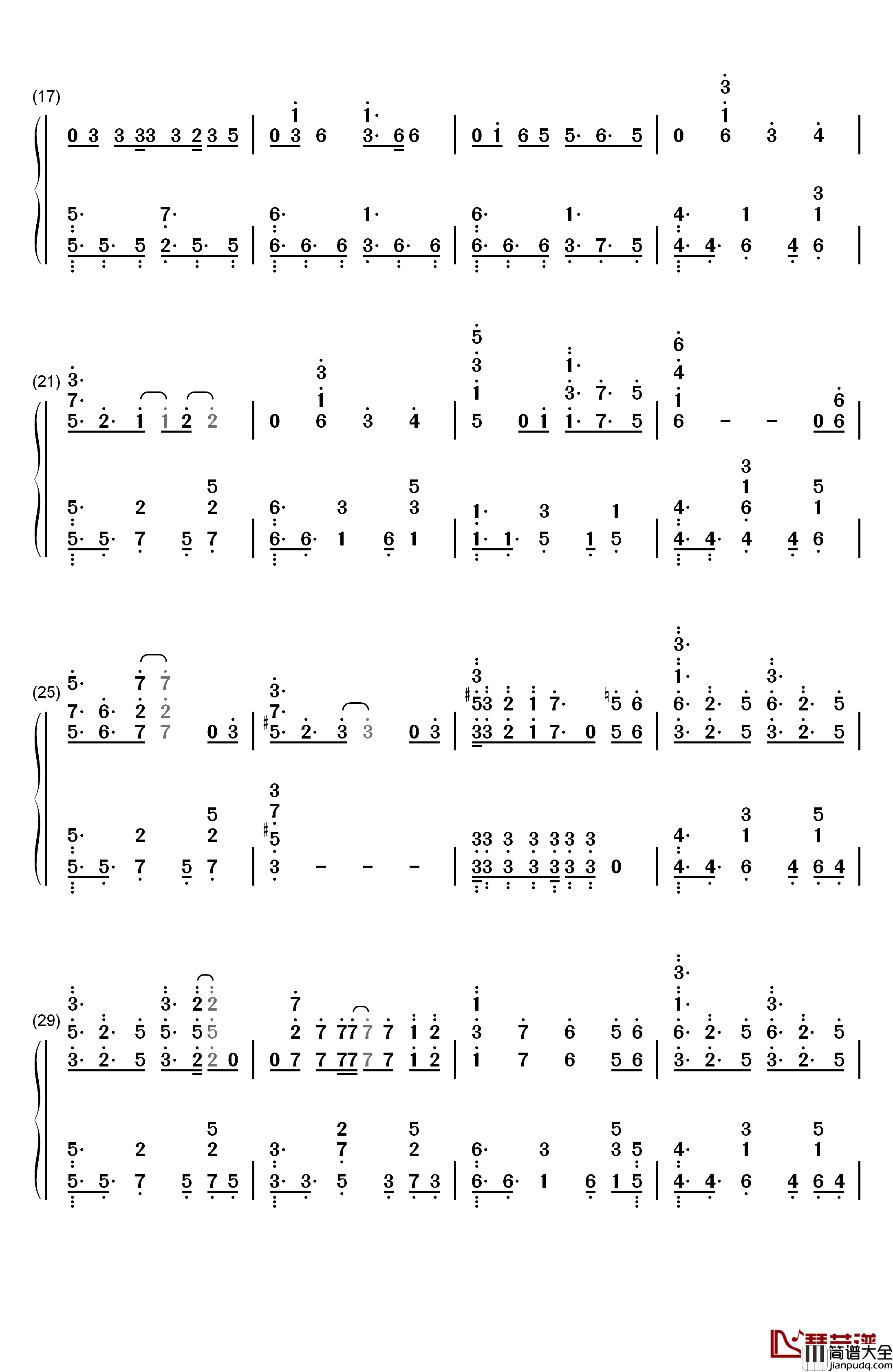 Roar钢琴简谱_数字双手_黑崎真音