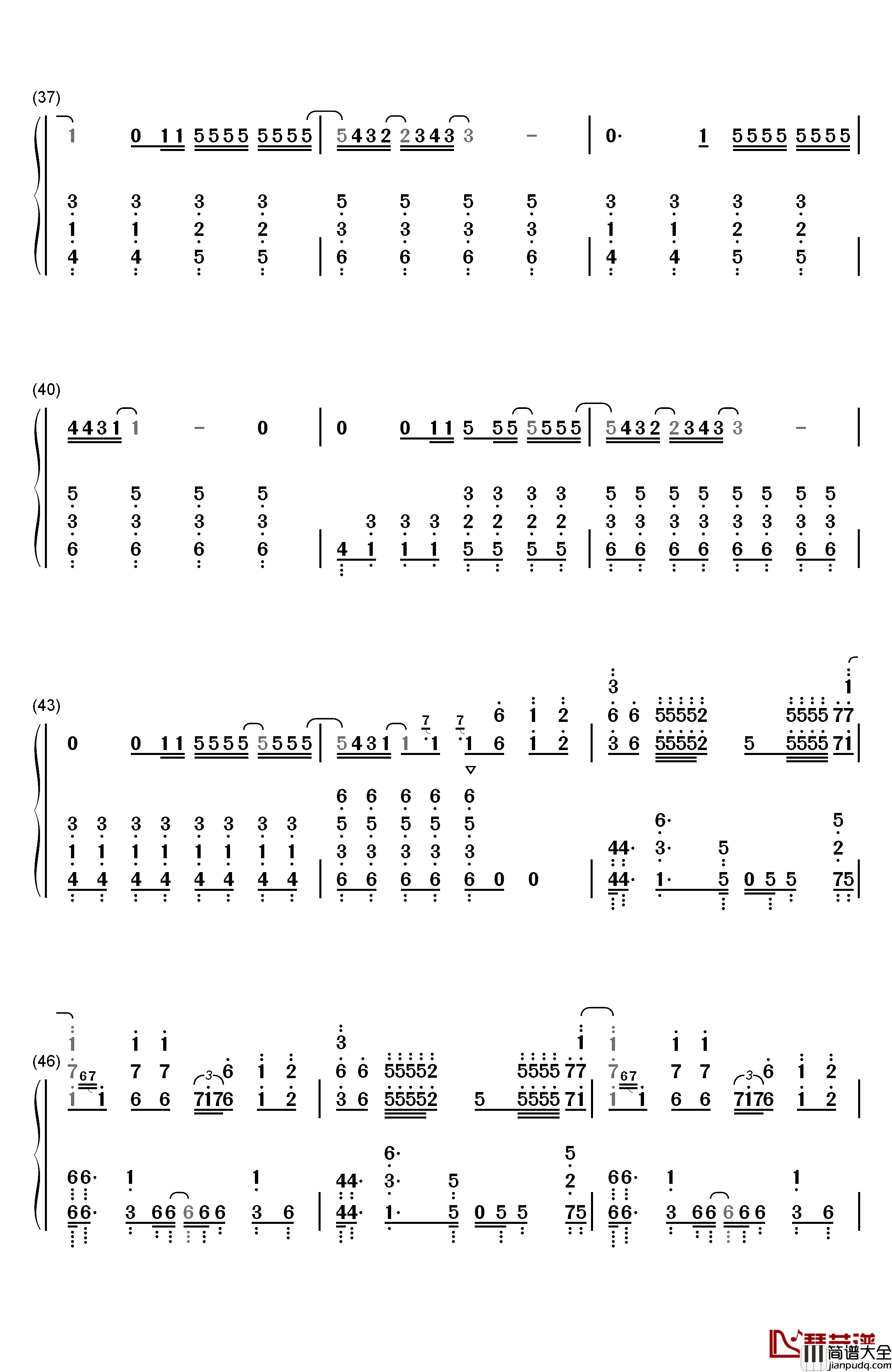 病名为爱钢琴简谱_数字双手_镜音双子