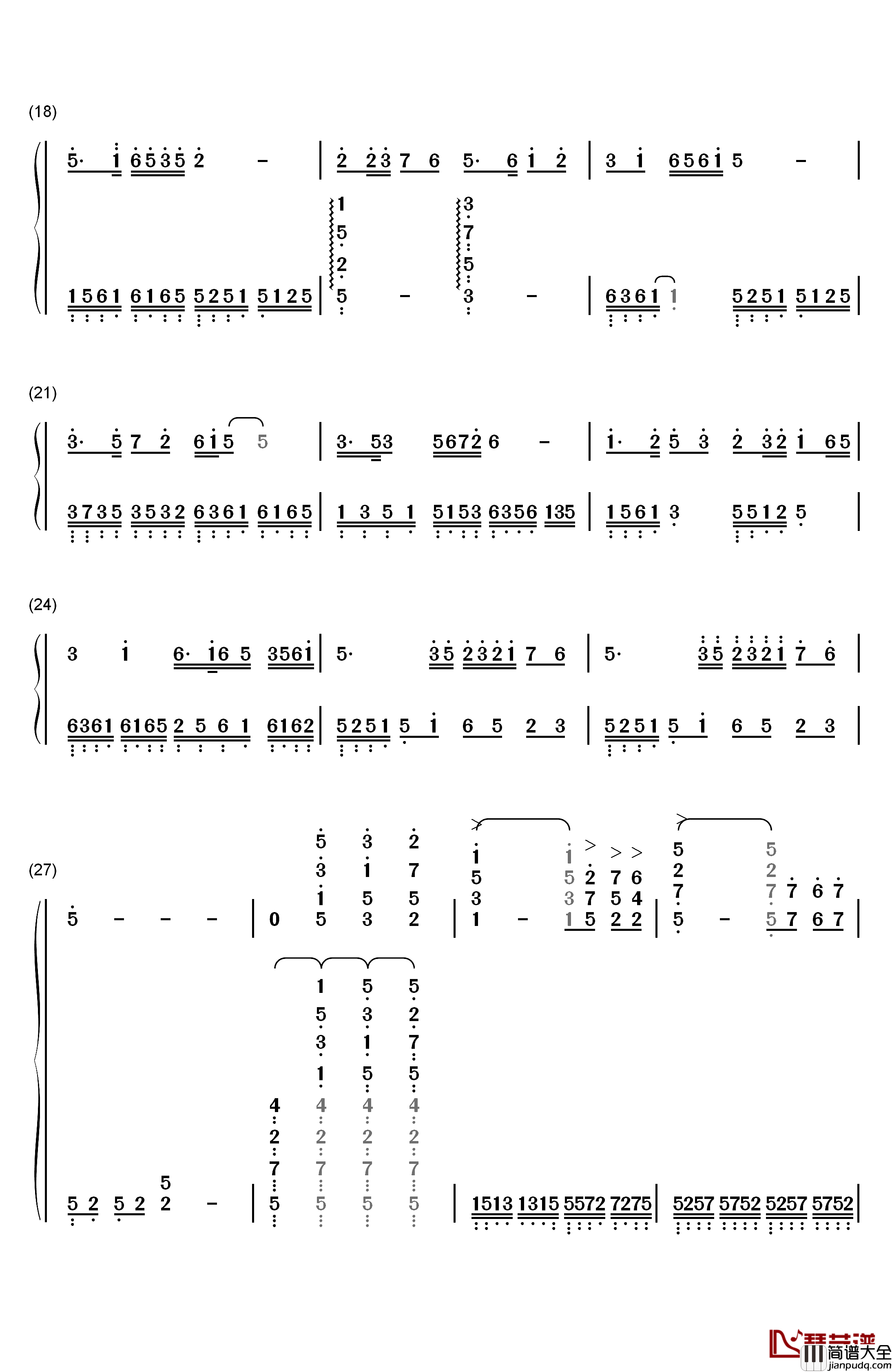梁祝钢琴简谱_数字双手_陈钢