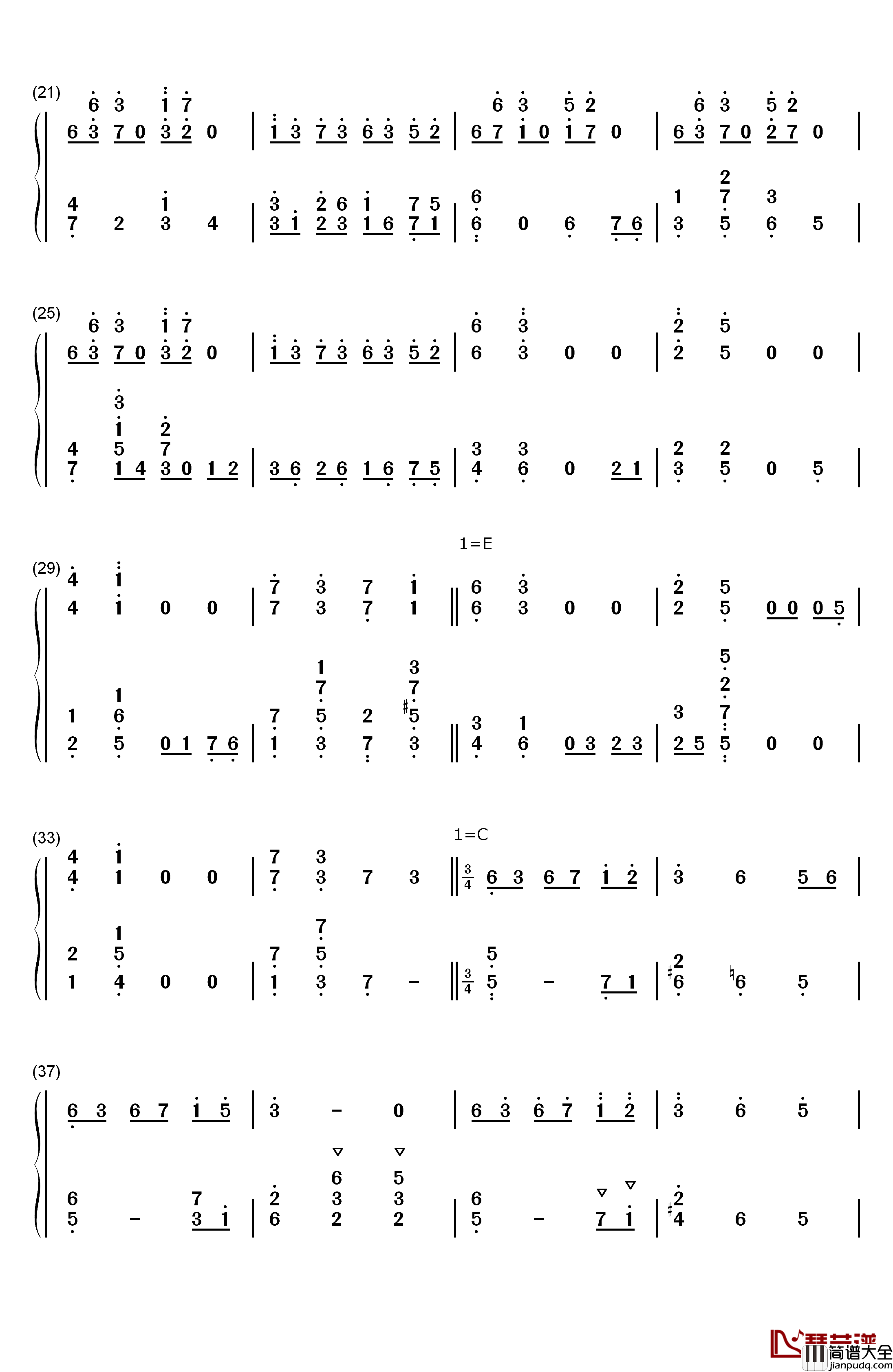 Utopiosphere钢琴简谱_数字双手_Mili