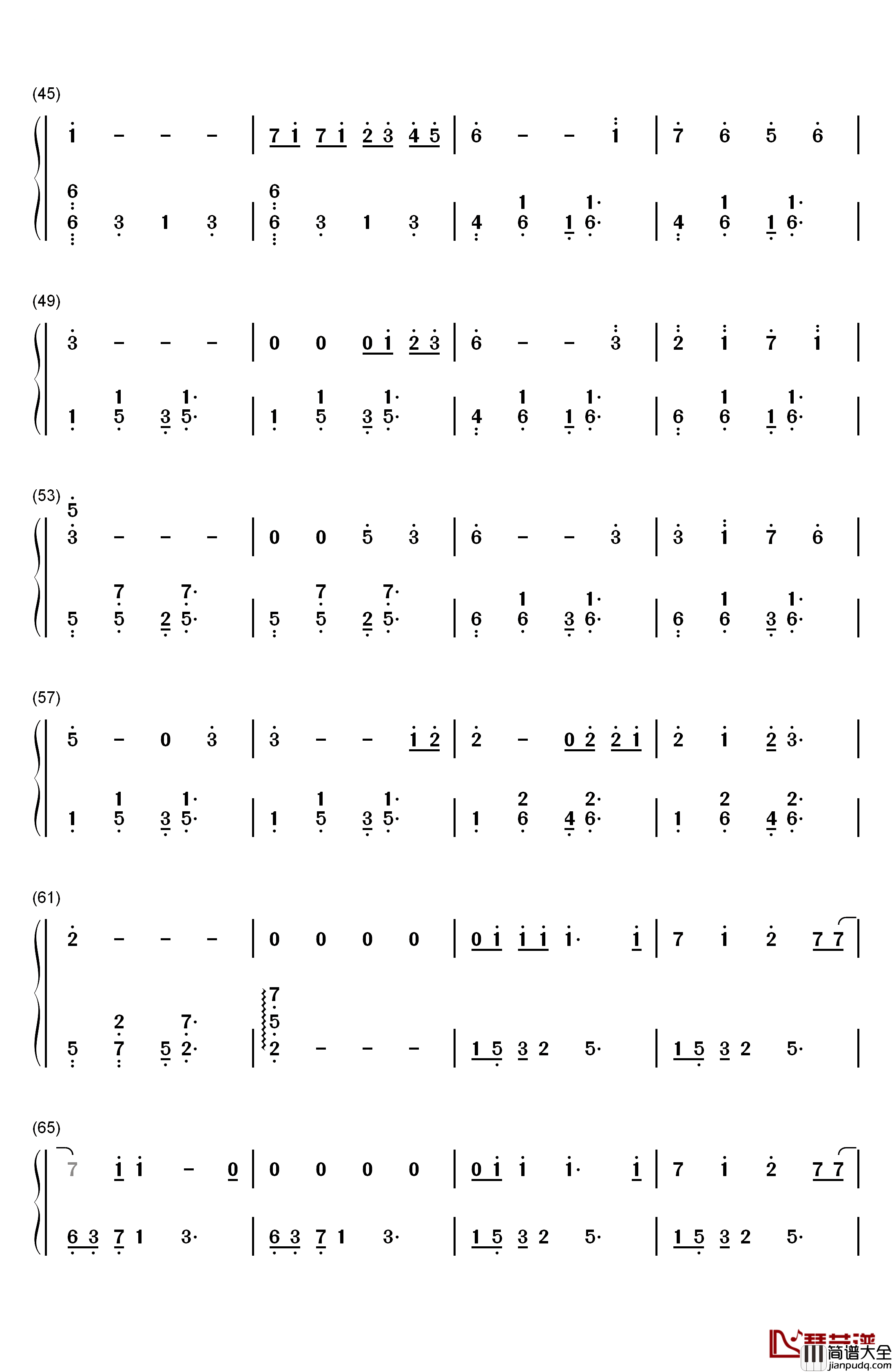 我们都是好孩子钢琴简谱_数字双手_王筝