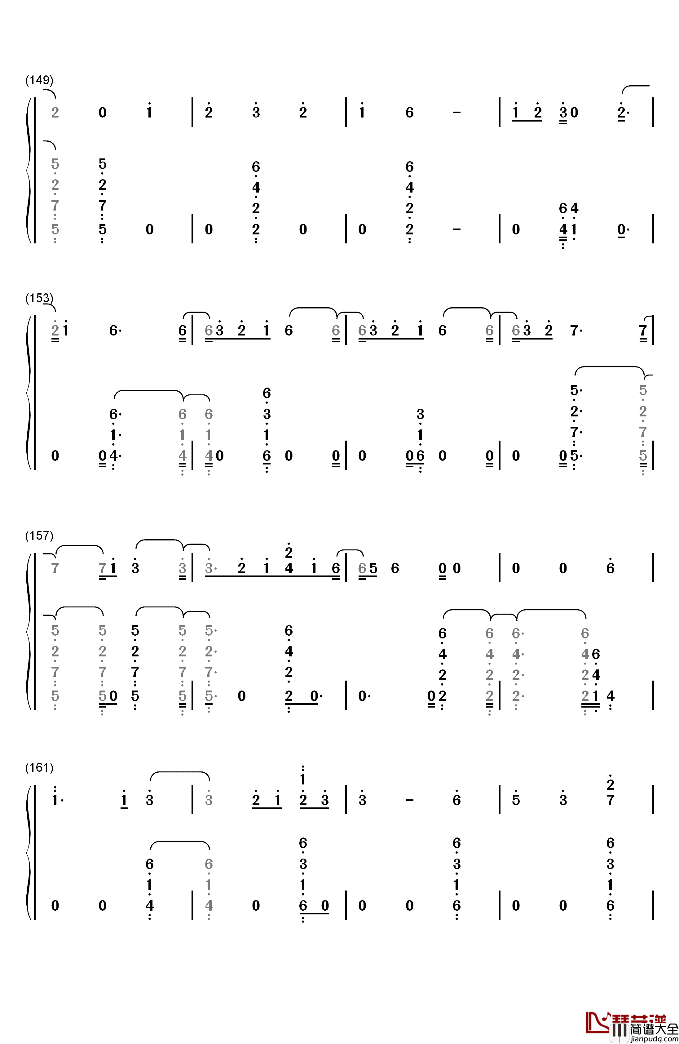 One_Woman_Man钢琴简谱_数字双手_John_Legend