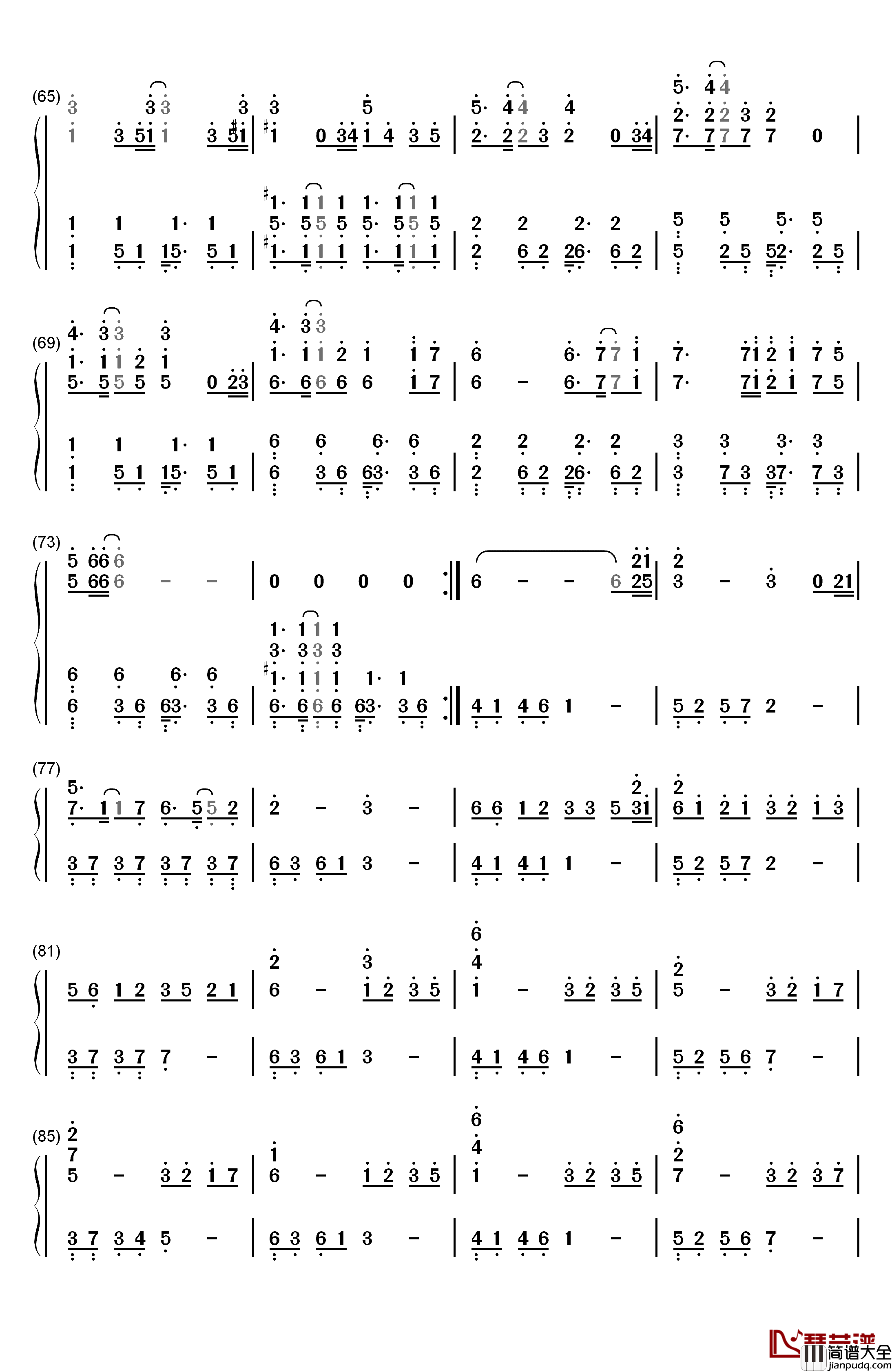Late_in_Autumn钢琴简谱_数字双手_fripSide