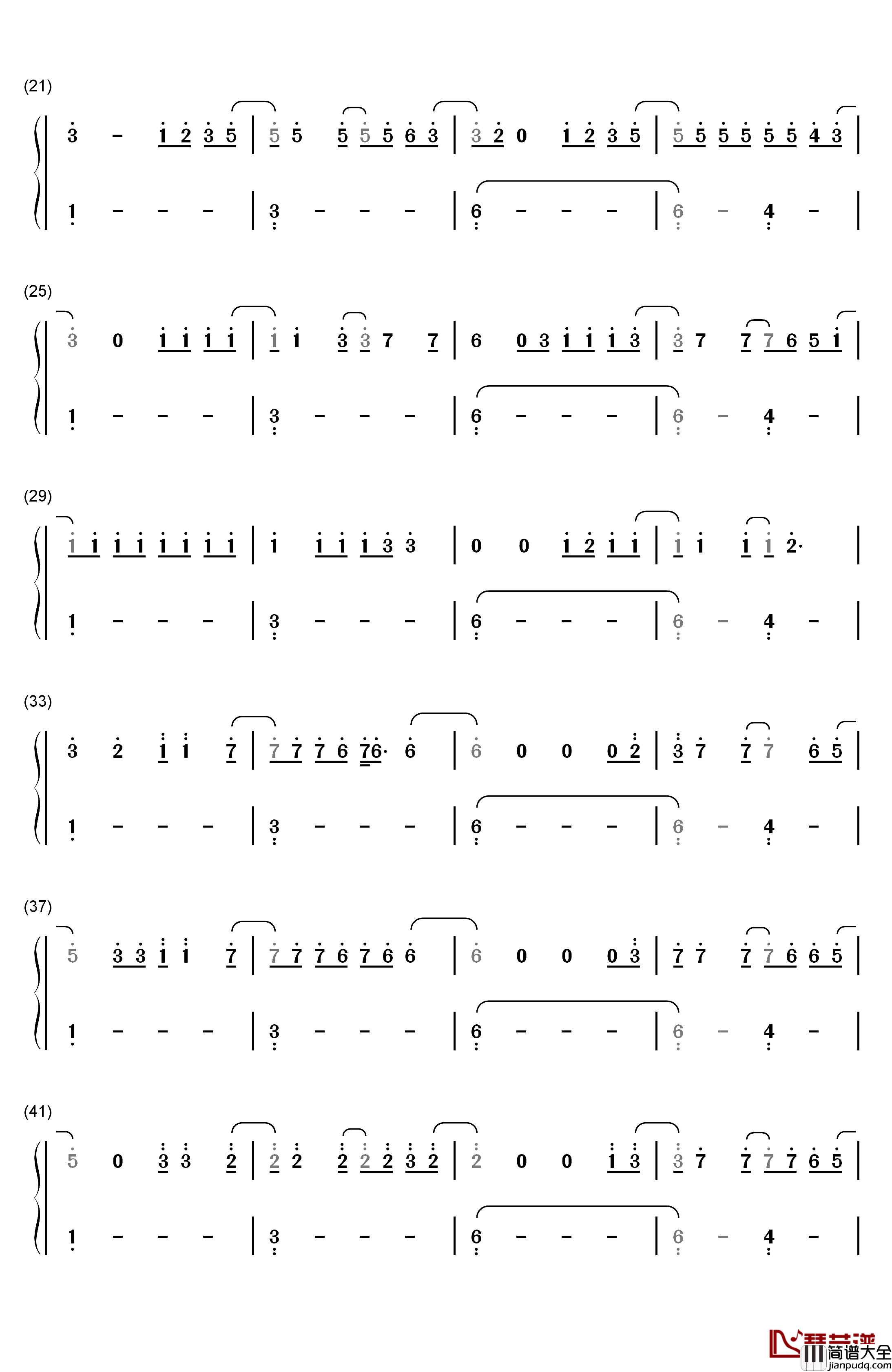 Wild_Ones钢琴简谱_数字双手_Flo_Rida