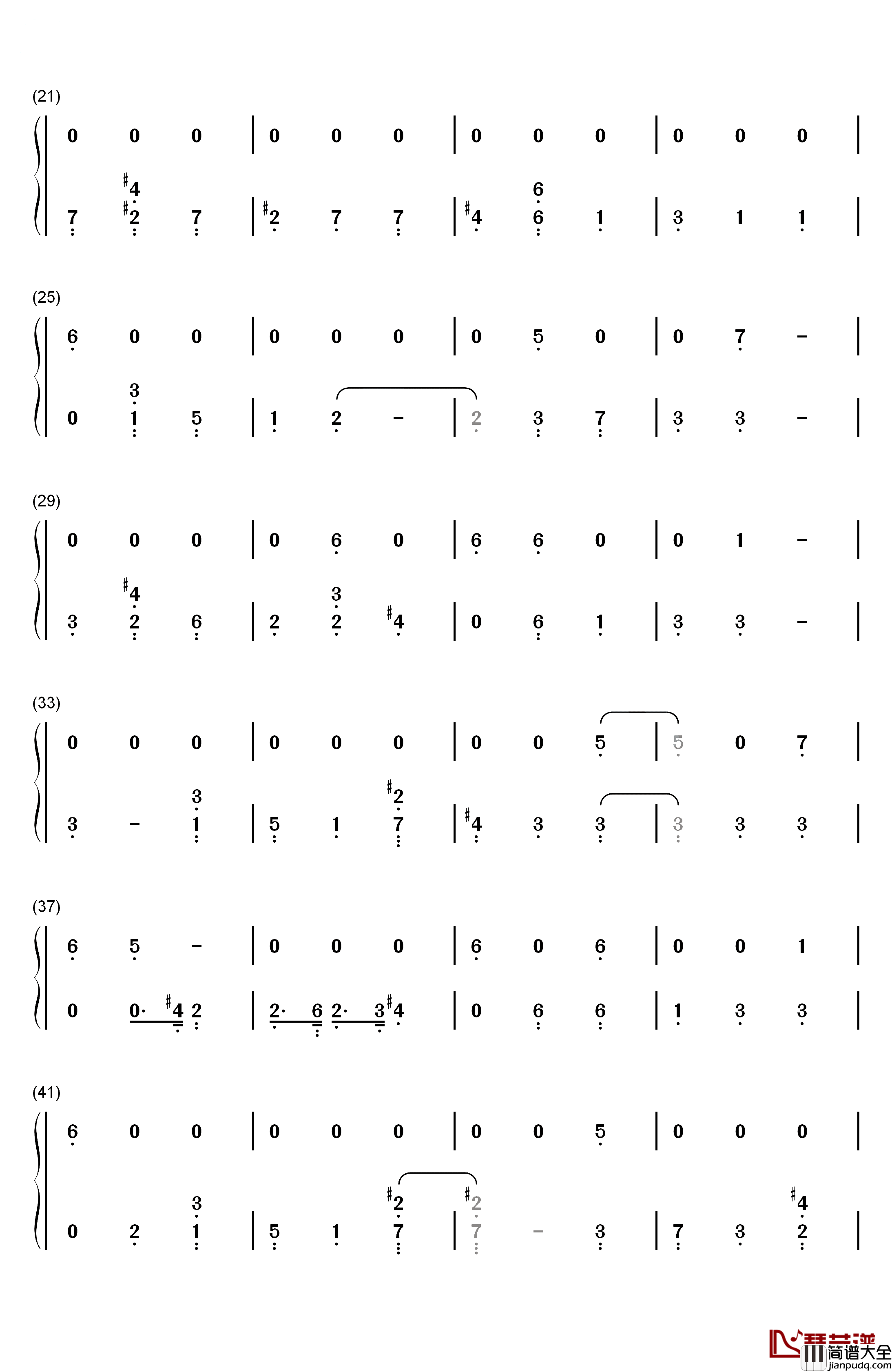 Fall_In_Line钢琴简谱_数字双手_Christina_Aguilera_Demi_Lovato
