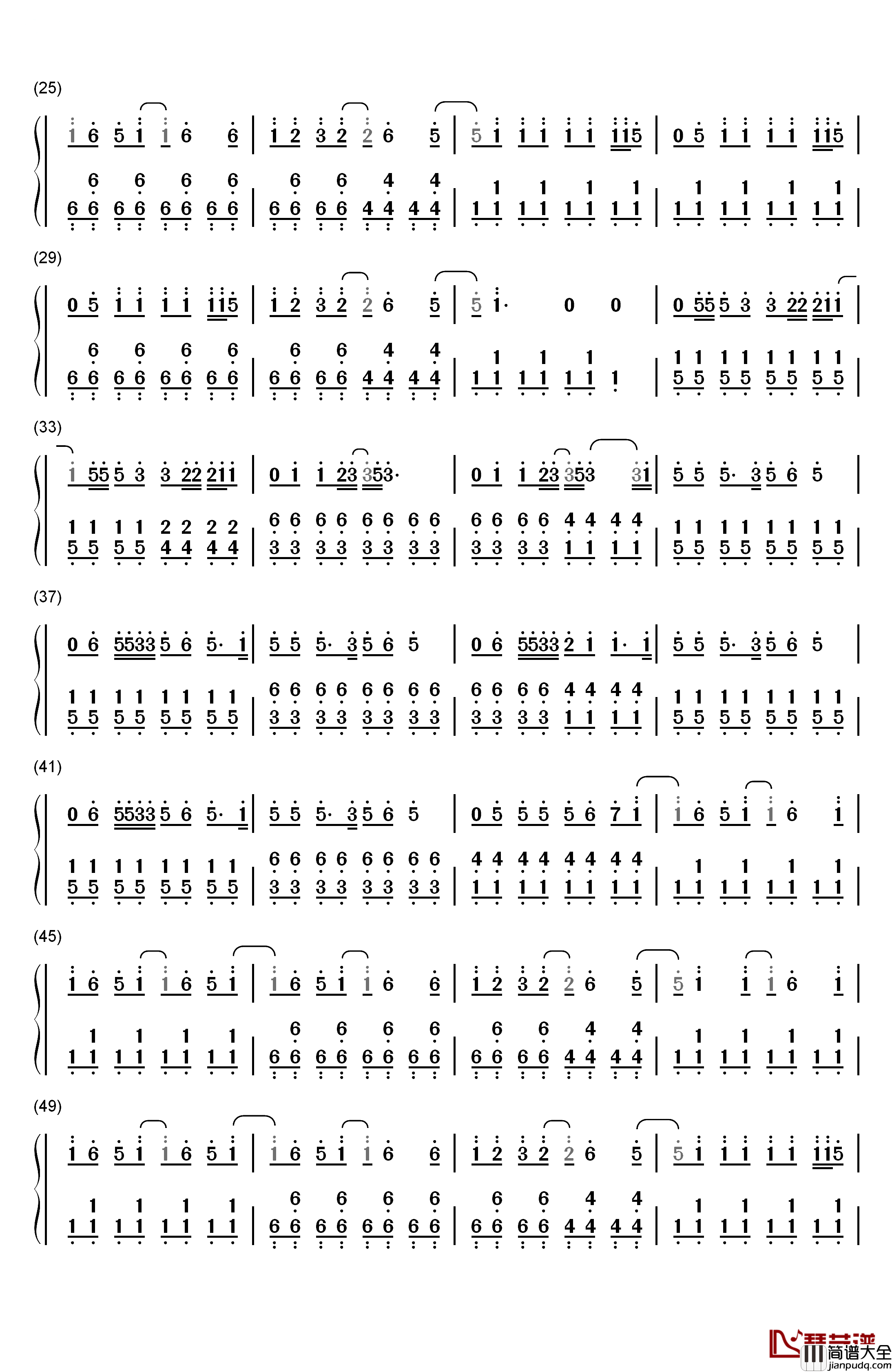 Roar(灵魂咆哮)钢琴简谱_数字双手_Katy_Perry