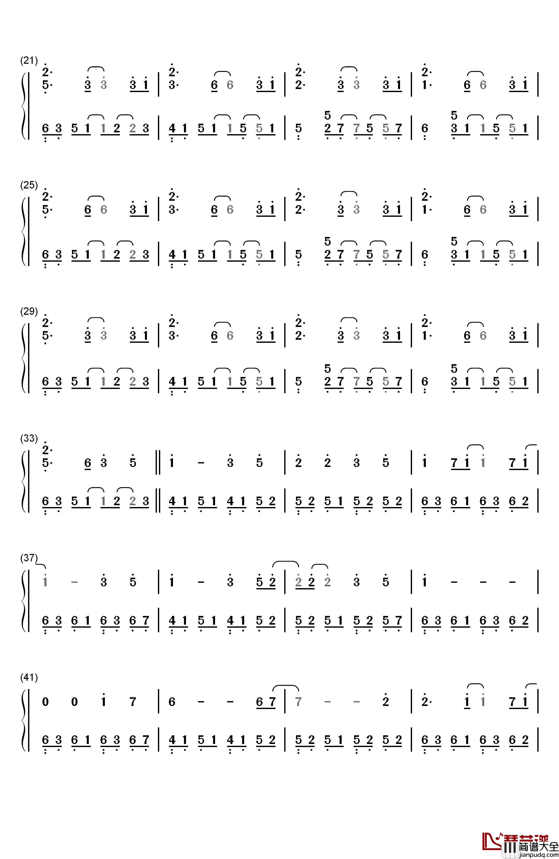 Take_Me_Hand钢琴简谱_数字双手_DAISHI_DANCE_Cécile_Corbel