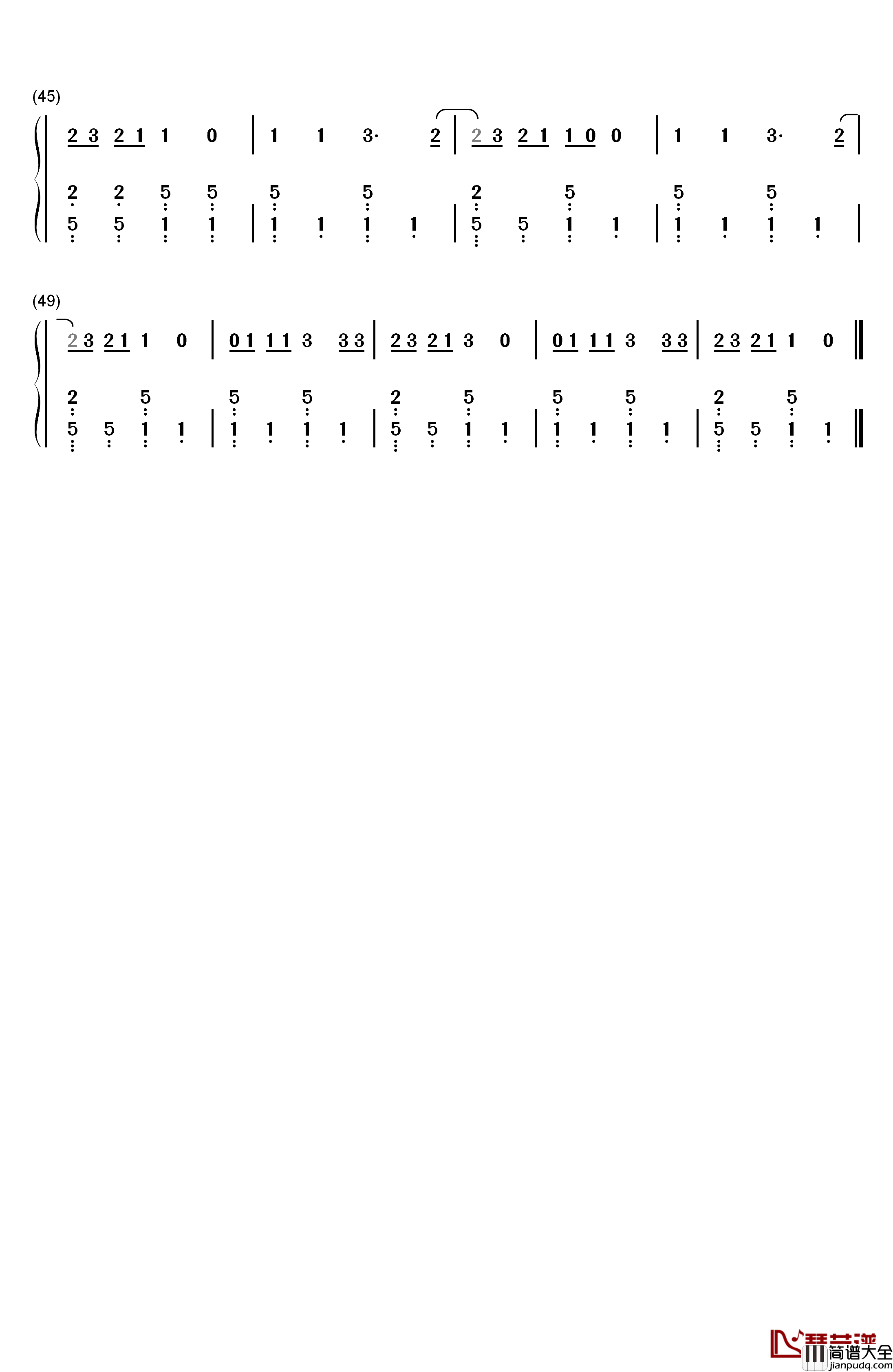 じゃじゃ马にさせないで钢琴简谱_数字双手_西尾えつ子__西尾悦子