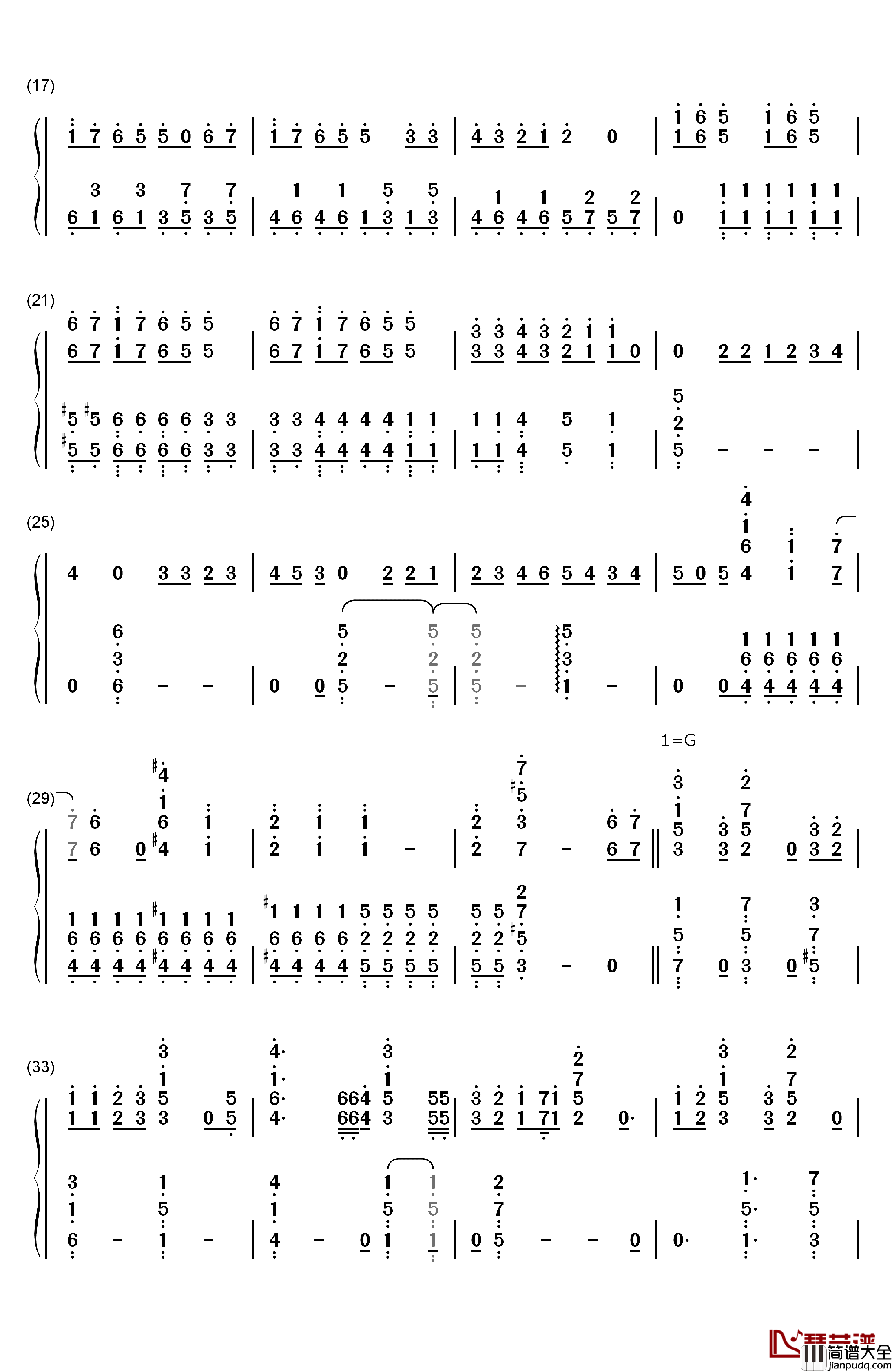ウッホウッホホ钢琴简谱_数字双手_AKB48