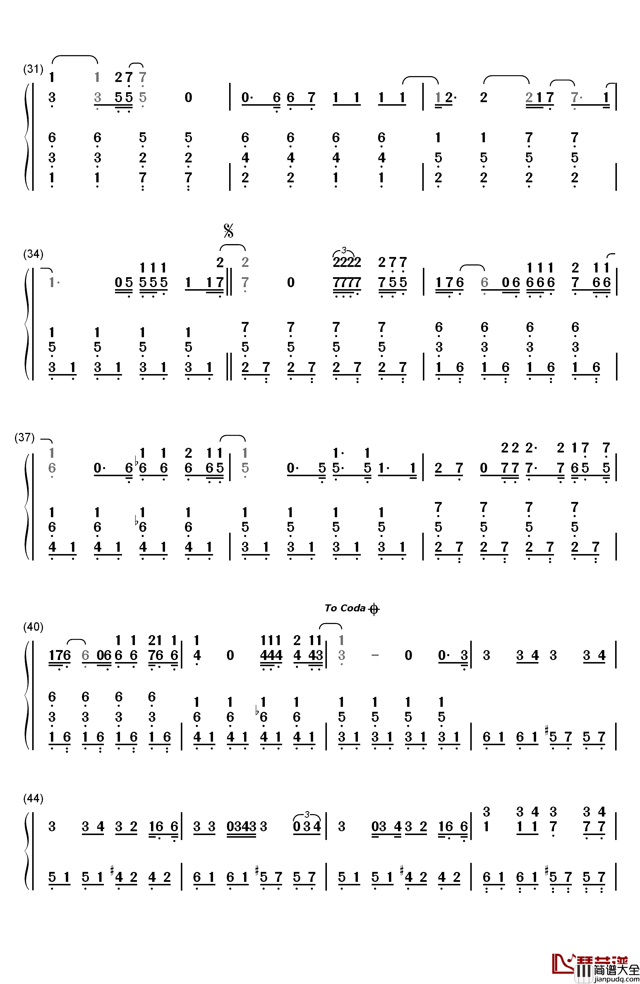 Jar_of_Hearts钢琴简谱_数字双手_Christina_Perri