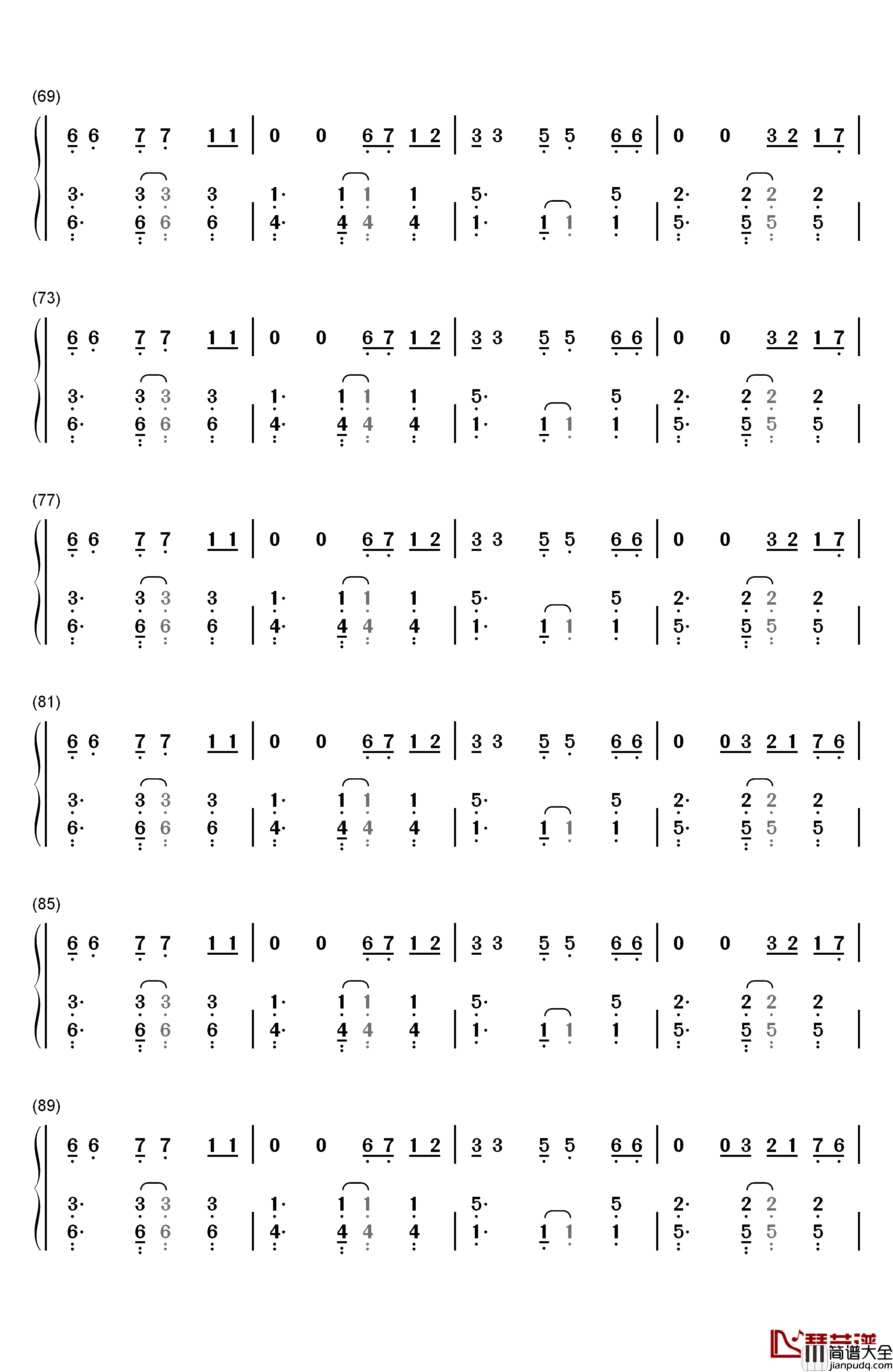 Without_You钢琴简谱_数字双手_Avicii_Sandro_Cavazza