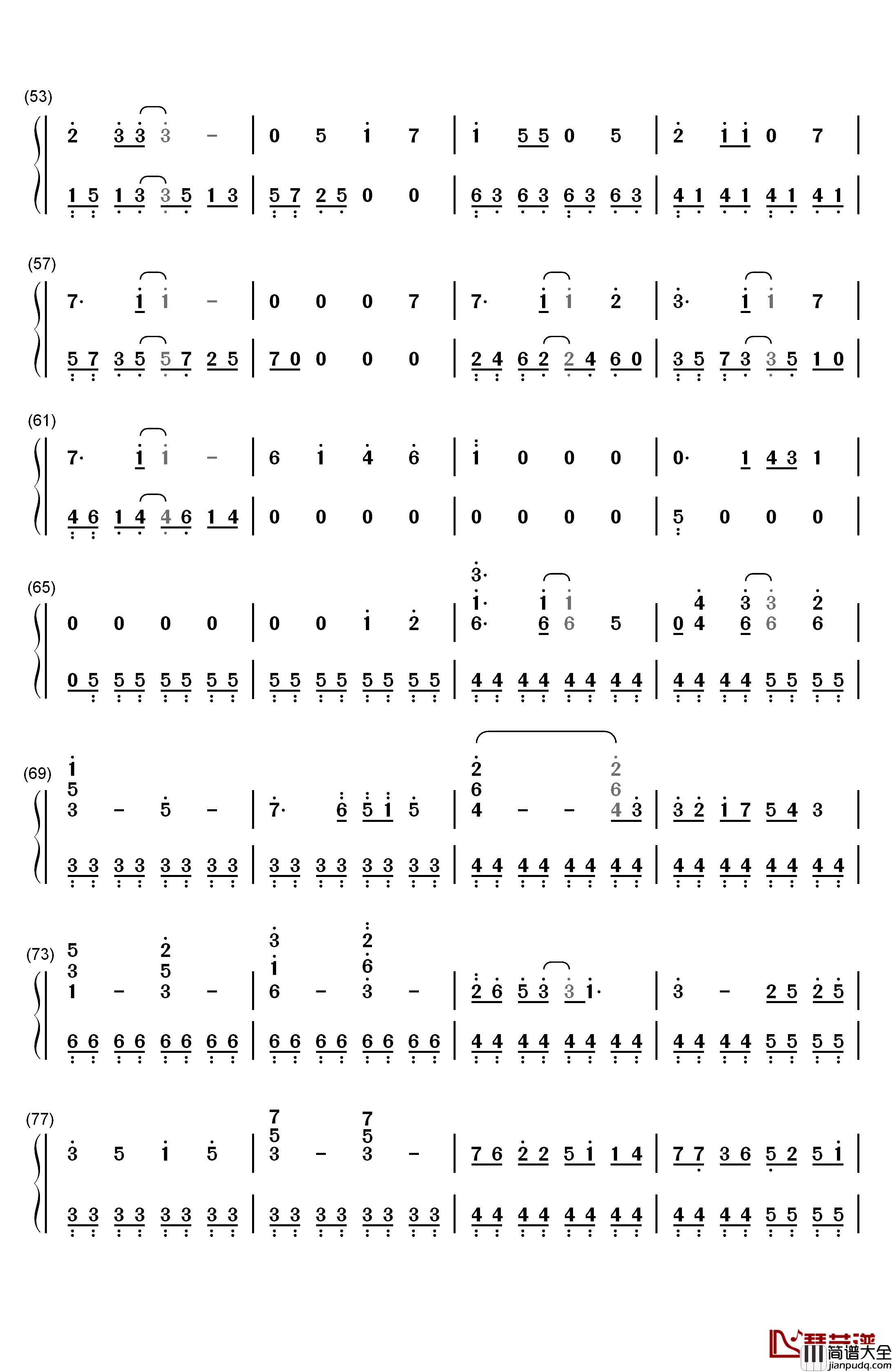 メルト(Melt)钢琴简谱_数字双手_初音ミク