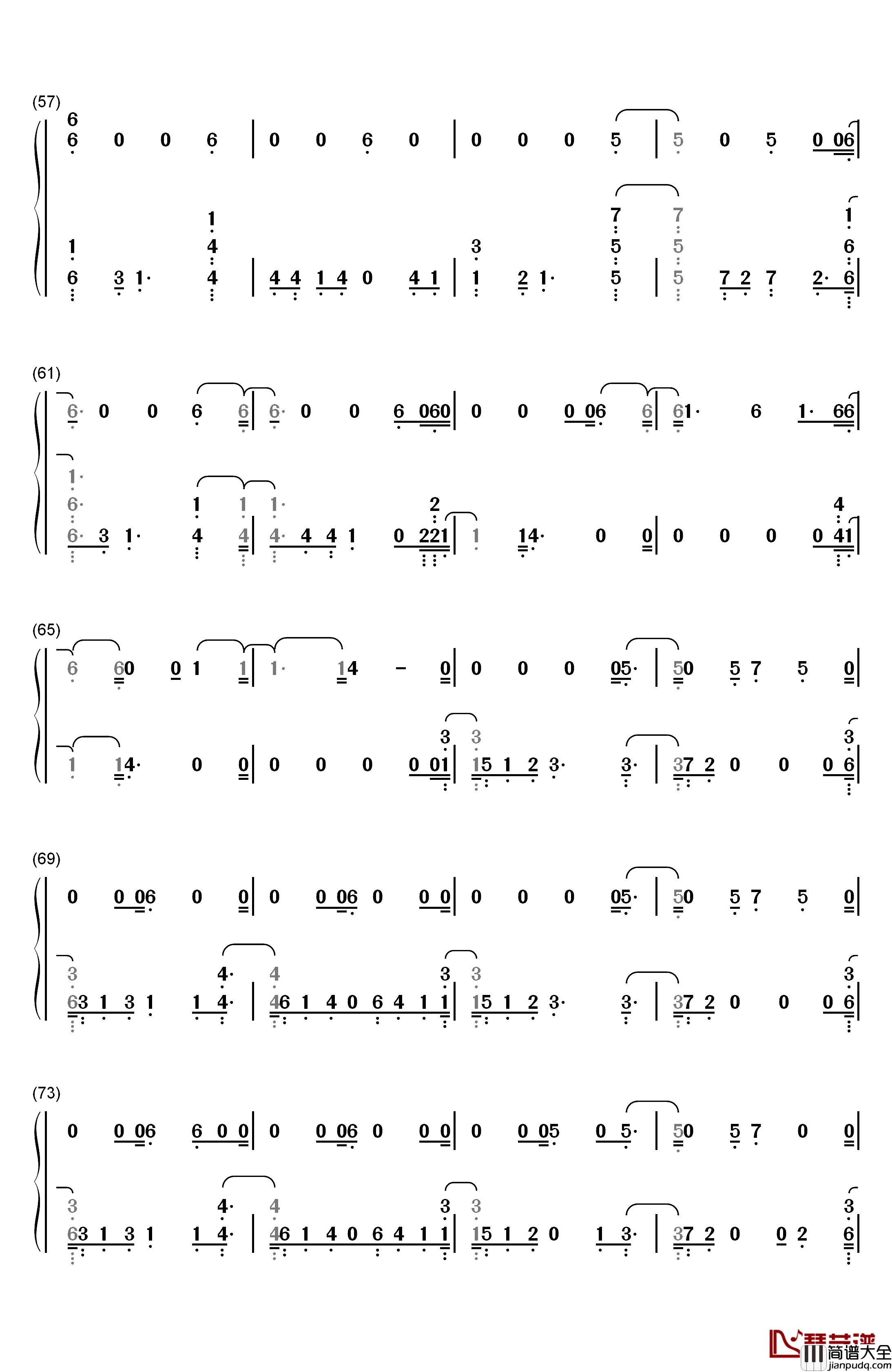 Homesick钢琴简谱_数字双手_Dua_Lipa