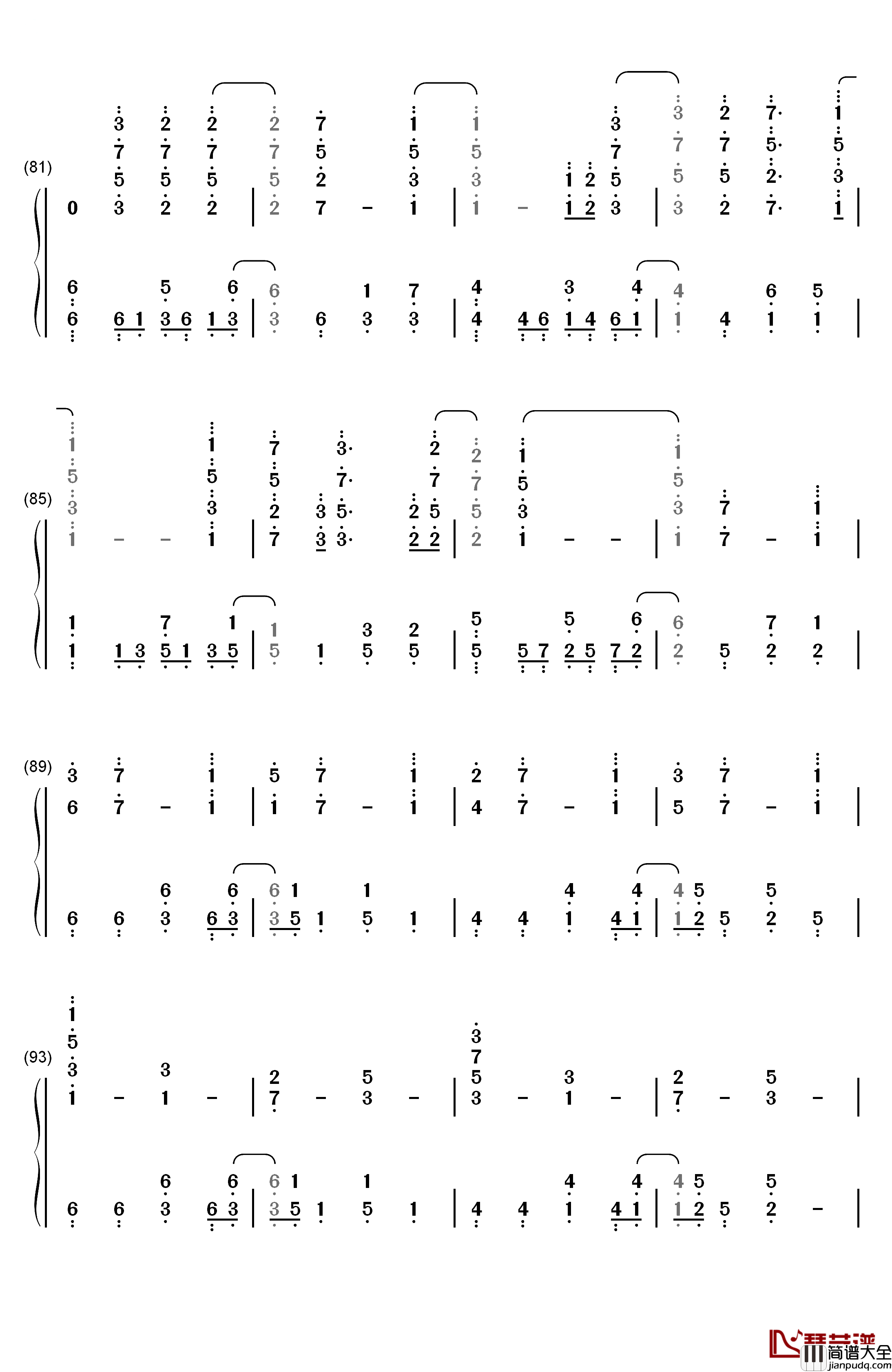 Signal钢琴简谱_数字双手_TK_from_凛として时雨
