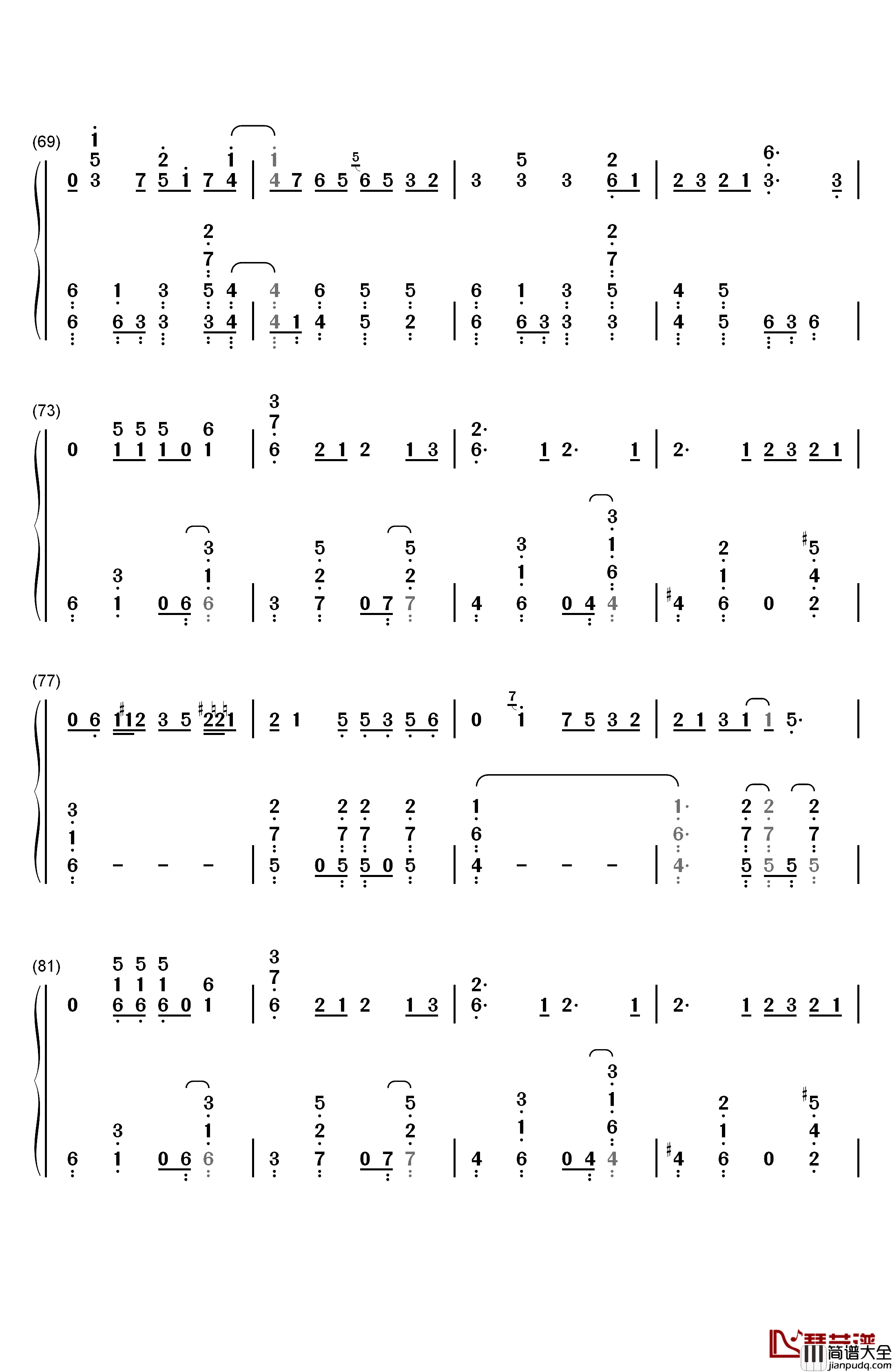 カゲロウデイズ钢琴简谱_数字双手_初音ミク